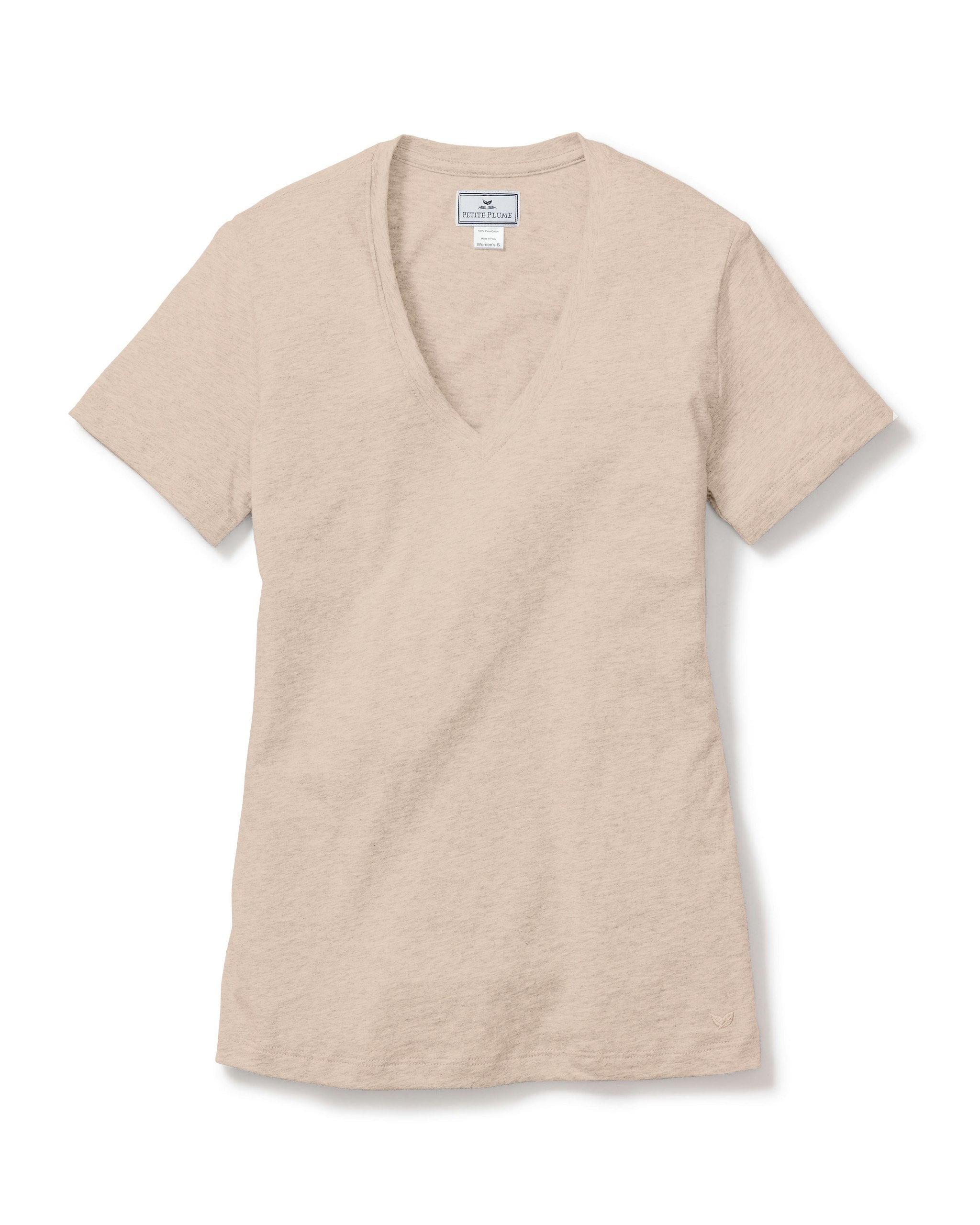 Women's Pima Short Sleeve Top in Camel in Camel#Color_Camel