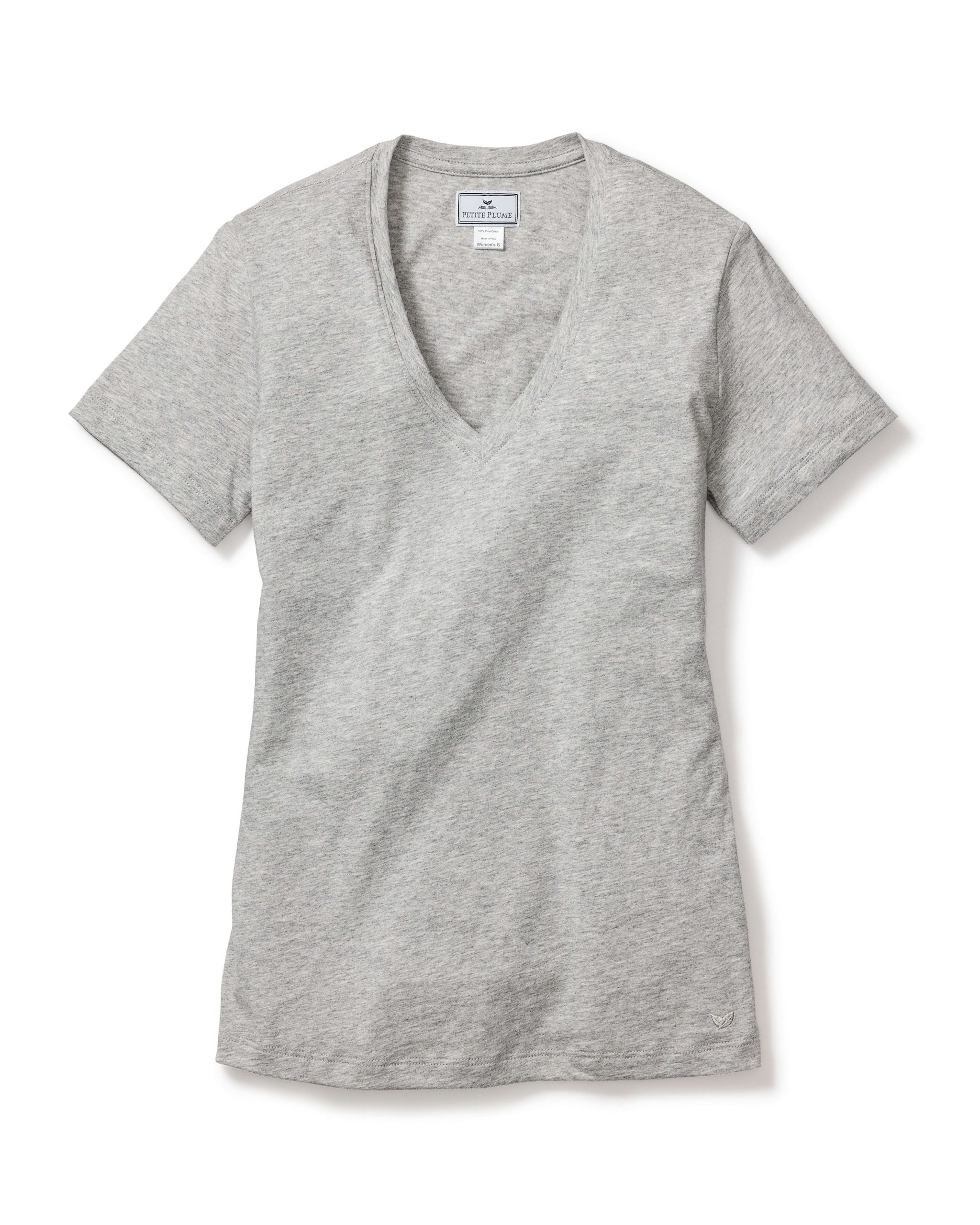 Women's Pima Short Sleeve Top in Light Heather Grey in Light Heather Grey#Color_Light Heather Grey