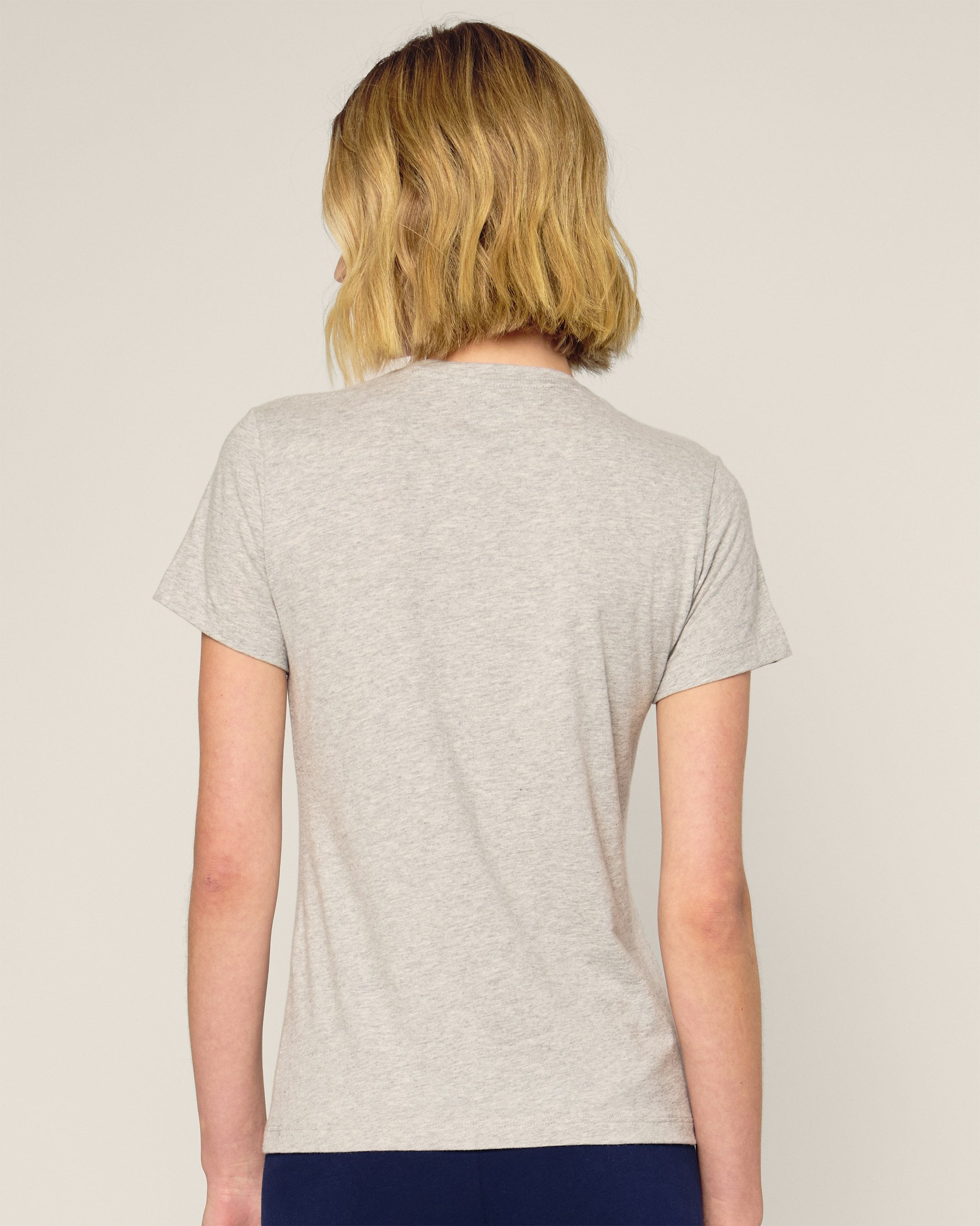 Women's Pima Short Sleeve Top in Light Heather Grey in Light Heather Grey#Color_Light Heather Grey