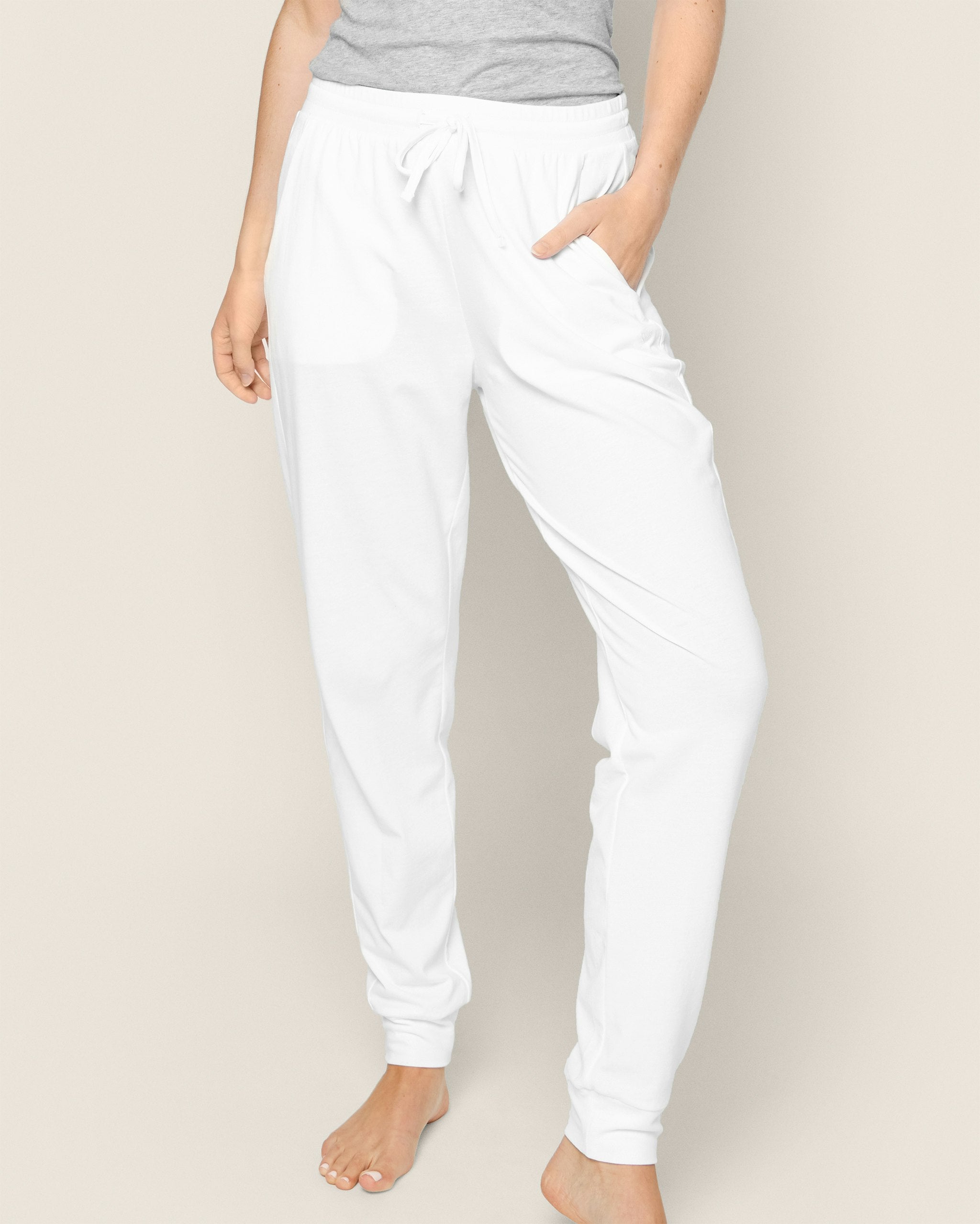Women's Pima Lounge Pants in White in White#Color_White