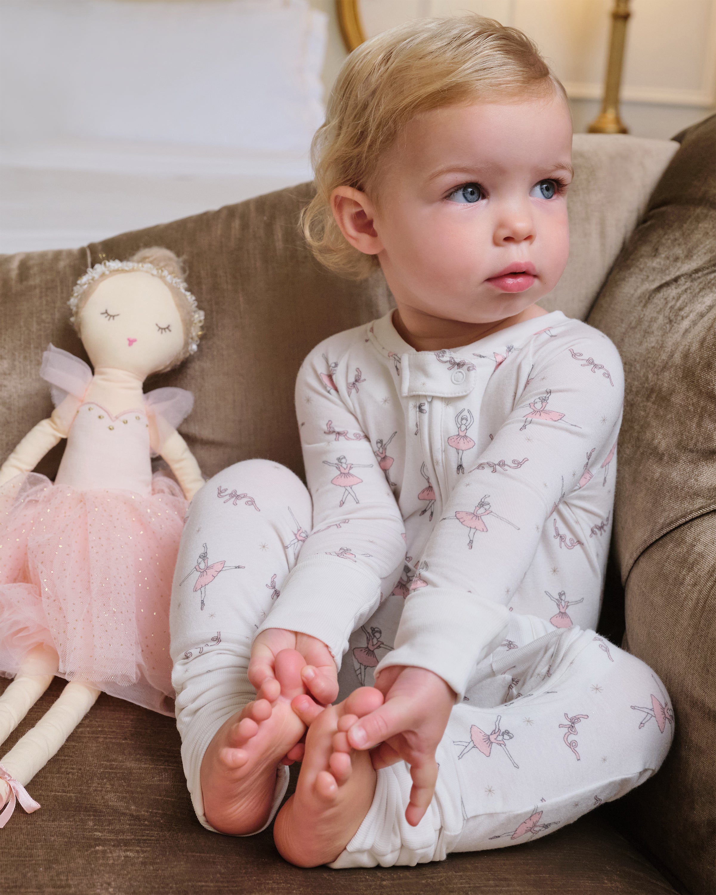 Baby's Pima Peekaboo Romper in Sugar Plum Fairy