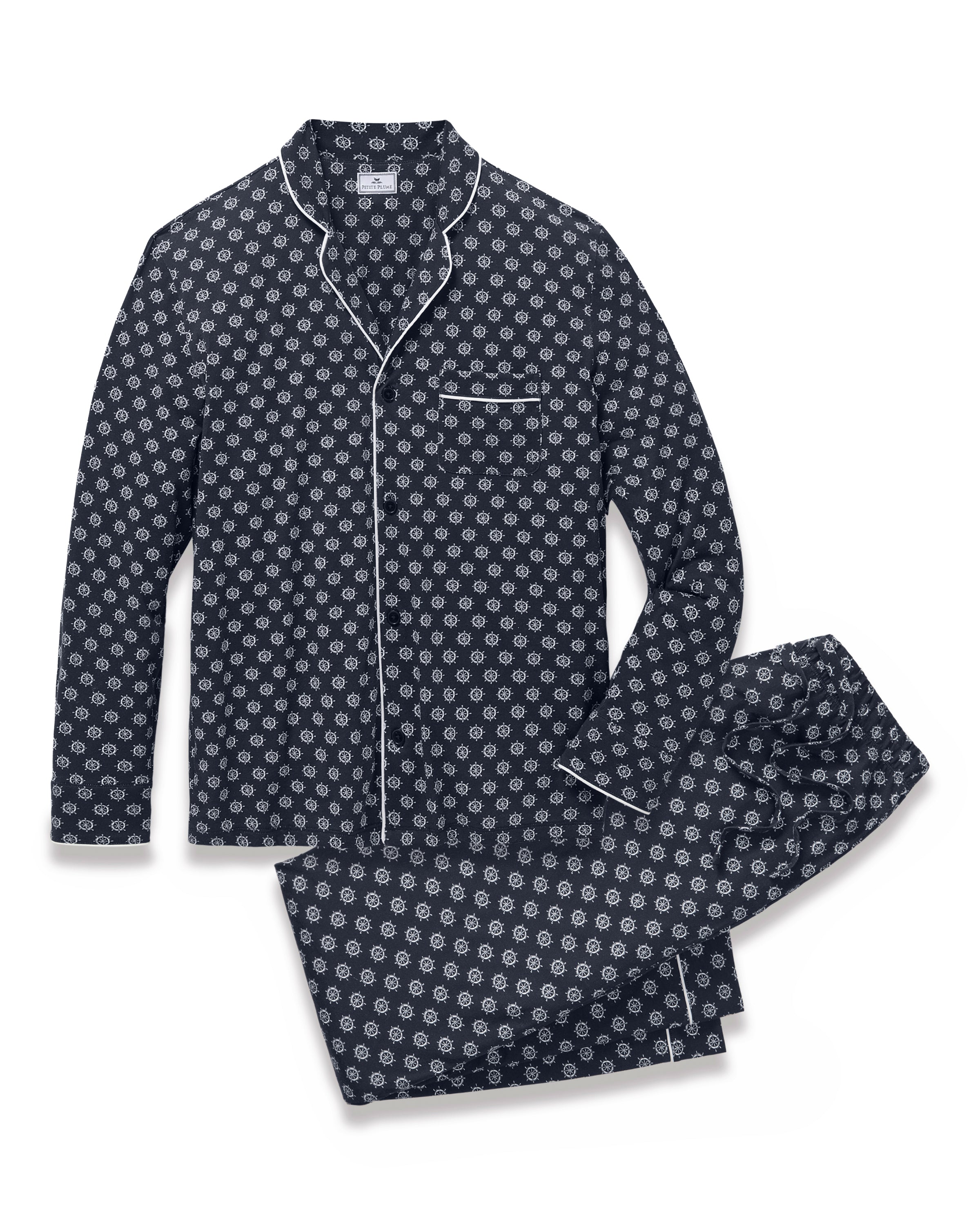 Men's Lightweight Pima Pajama Set in Captain's Compass