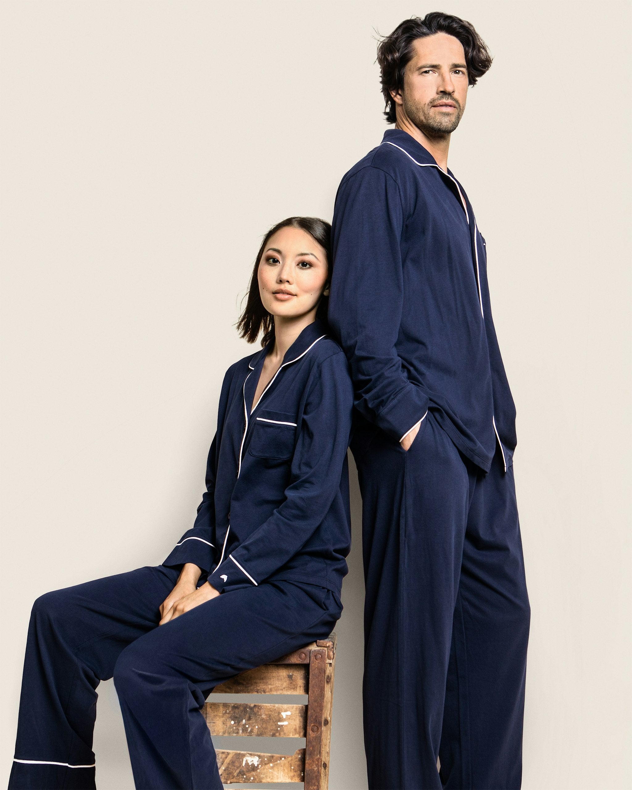 Men's Pima Pajama Set in Mystique Blue in Navy#Color_Navy