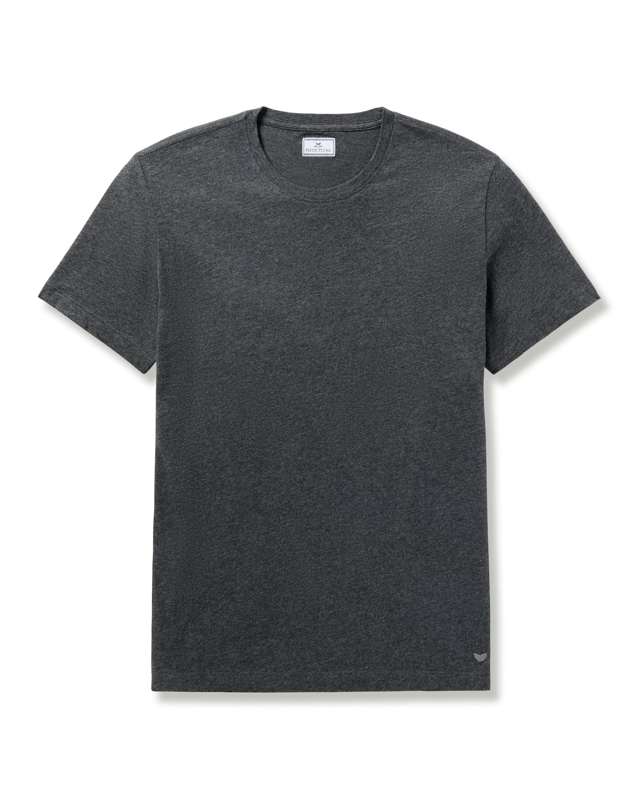 Men's Pima Crew Neck Short Sleeve Top in Navy in Dark Heather Grey#Color_Dark Heather Grey