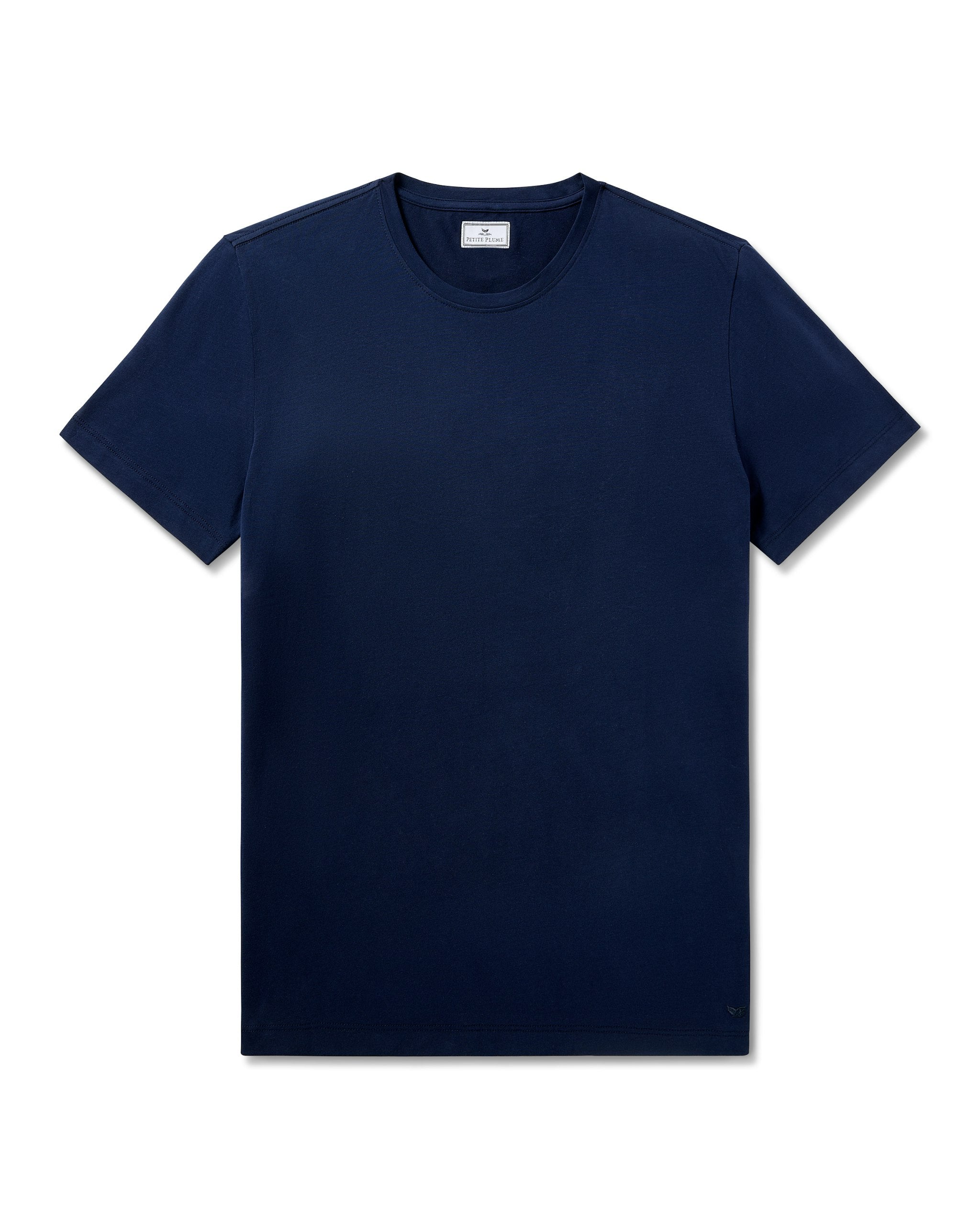 Men's Pima Crew Neck Short Sleeve Top in Navy in Navy#Color_Navy
