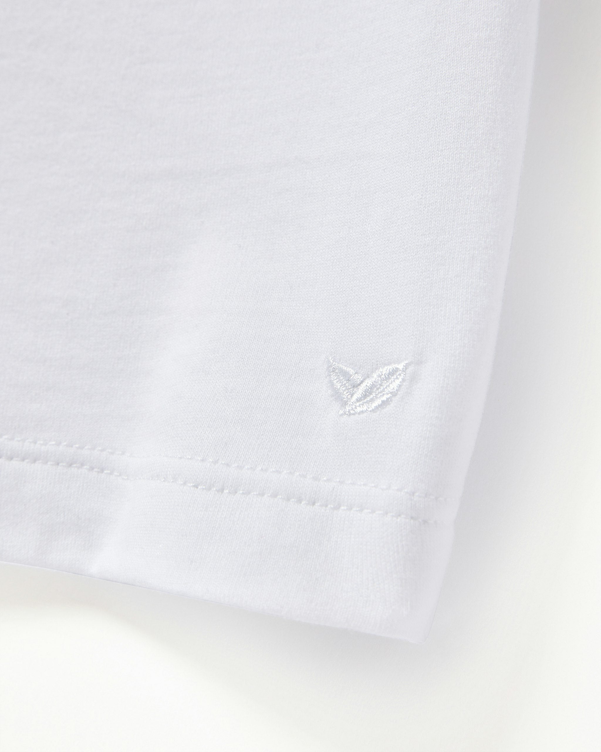Men's Pima Crew Neck Short Sleeve Top in Navy in White#Color_White