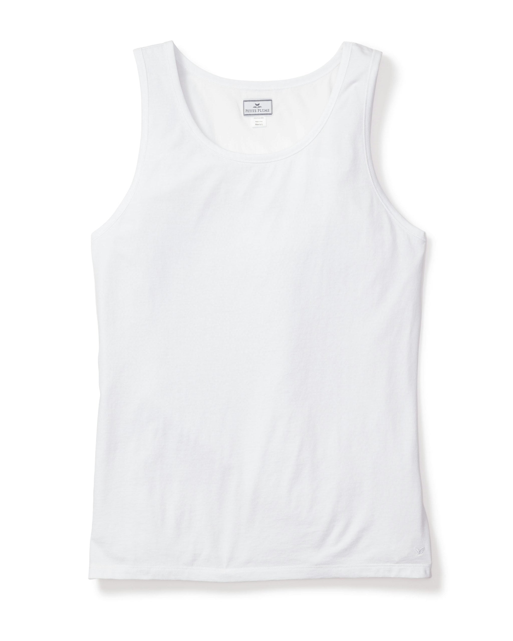 Men's Pima Tank Top in Dark Heather Grey in White#Color_White