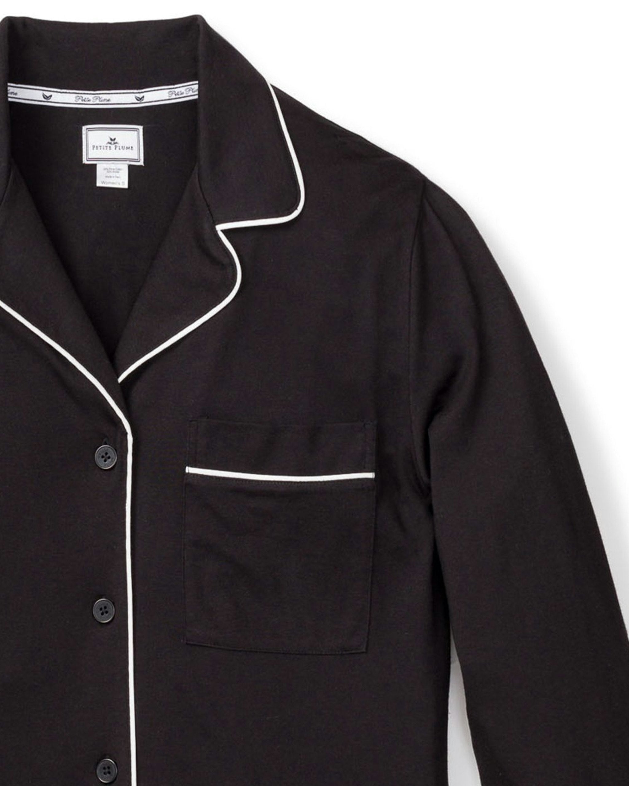 Women's Pima Nightshirt in Black in Black#Color_Black
