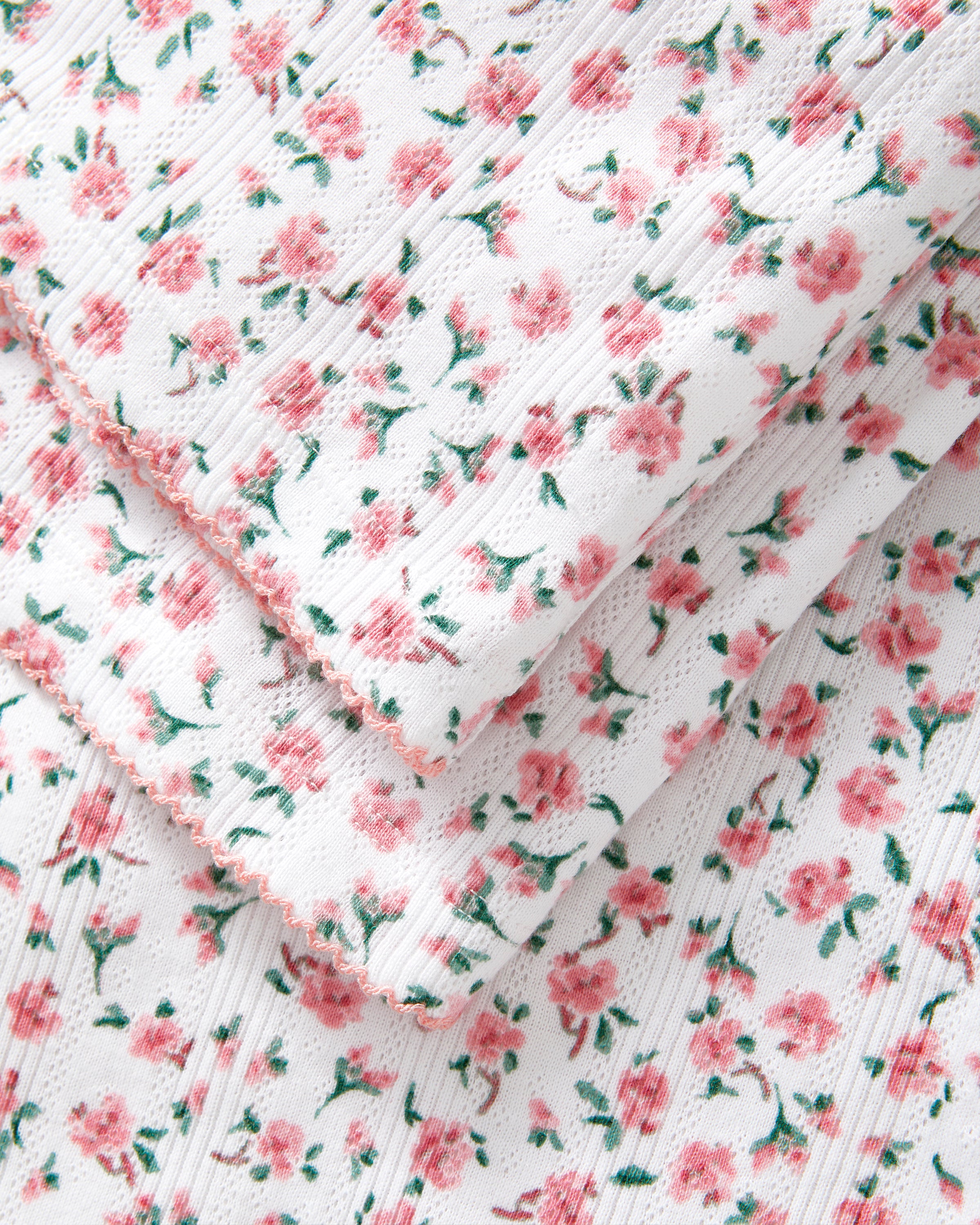 Women's Pointelle Pant in Pink Floral