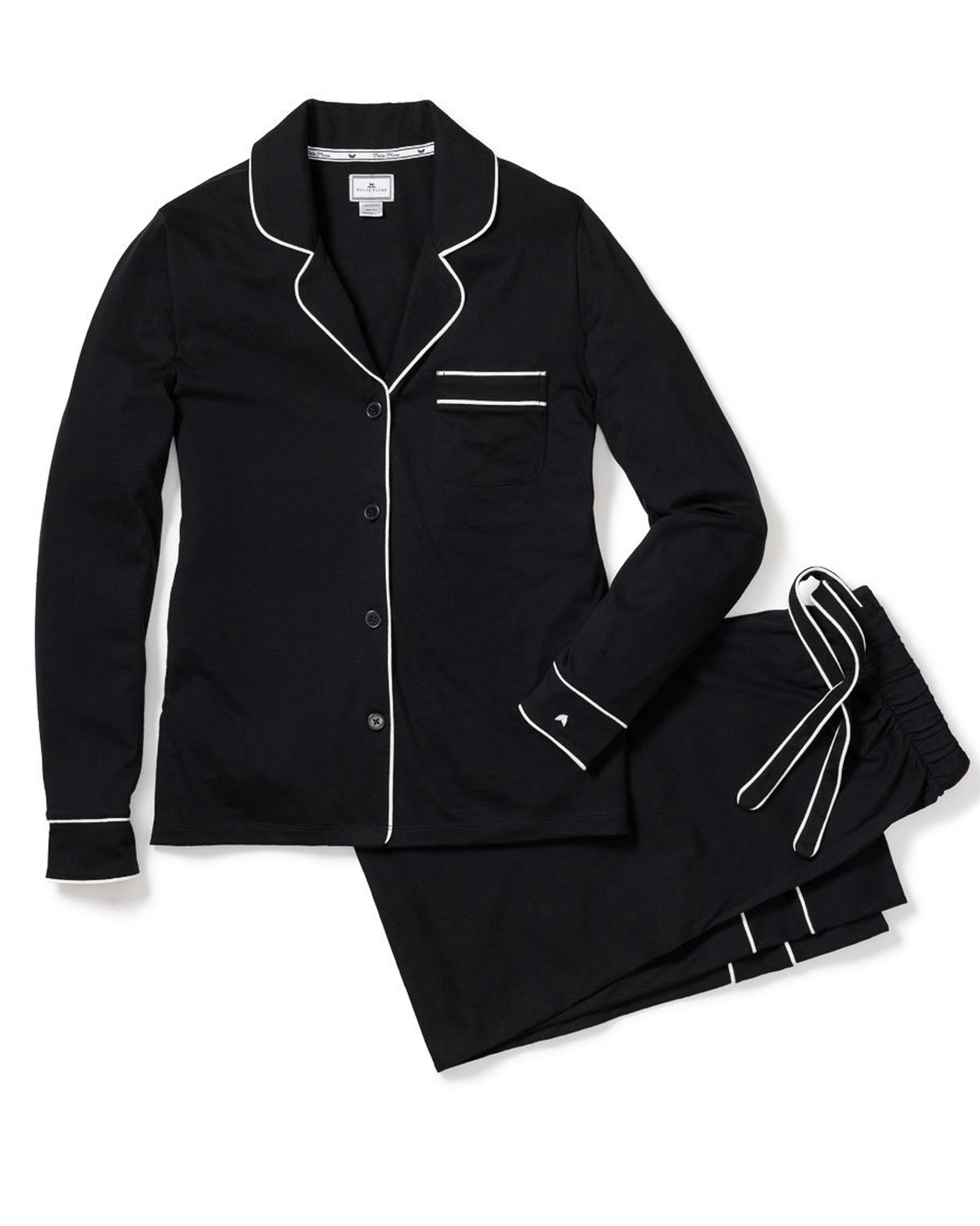 Women's Pima Astaire Pajama Set in Bordeaux in Black#Color_Black