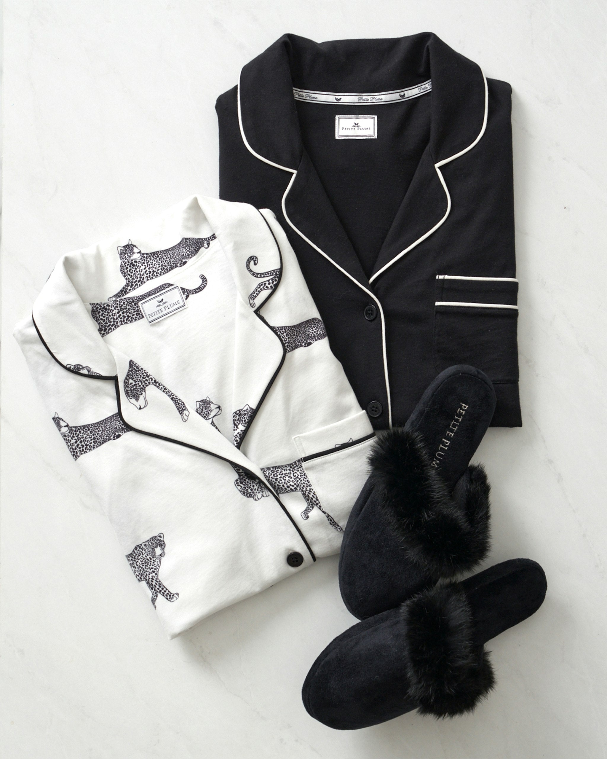 Women's Pima Astaire Pajama Set in Black in Black#Color_Black