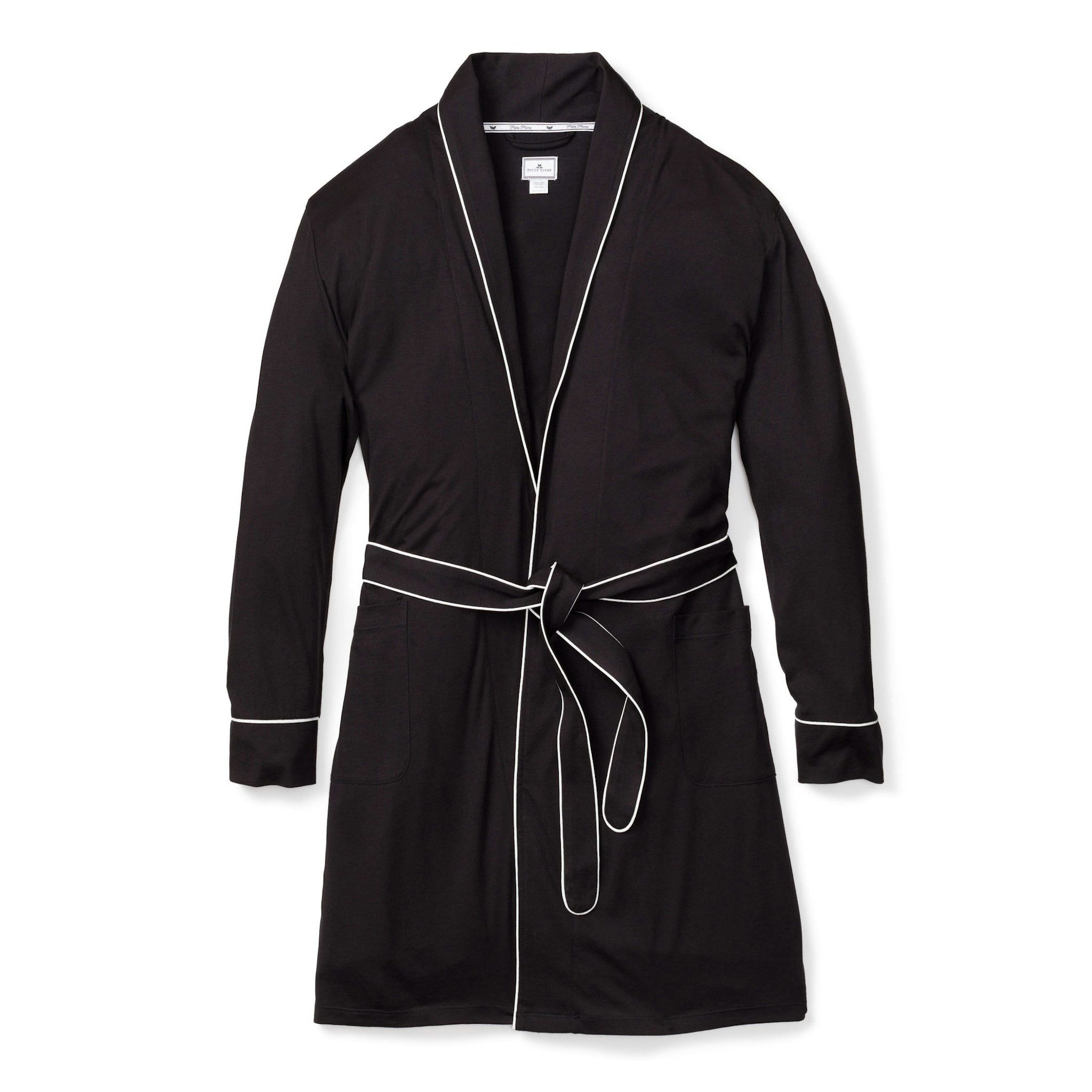 Women's Pima Robe in Navy in Black#Color_Black