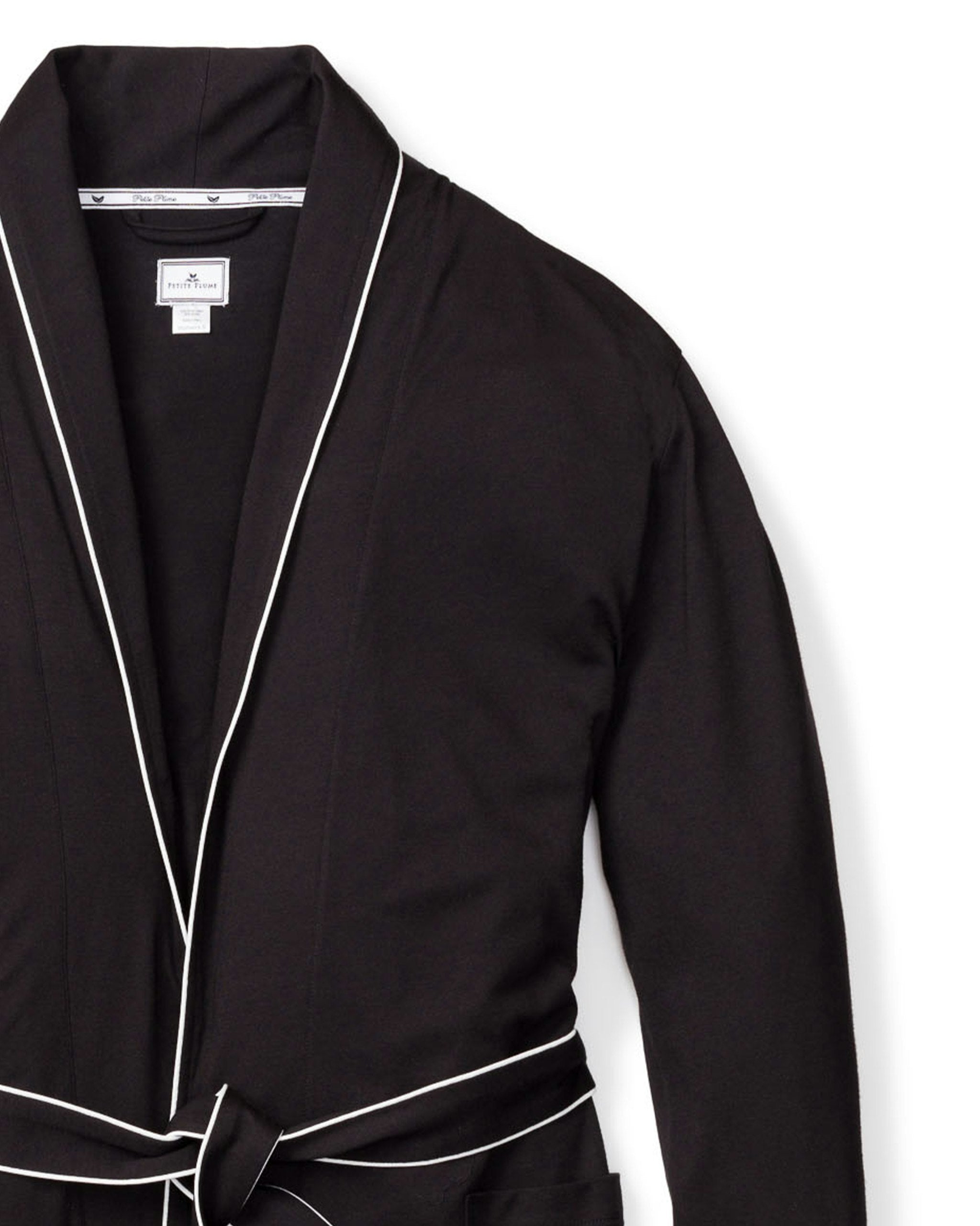 Women's Pima Robe in Navy in Black#Color_Black