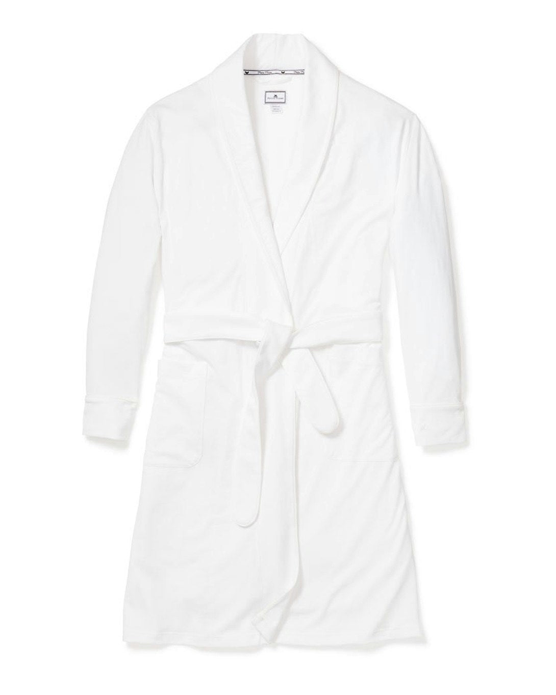 Women's Pima Robe in Navy in White#Color_White