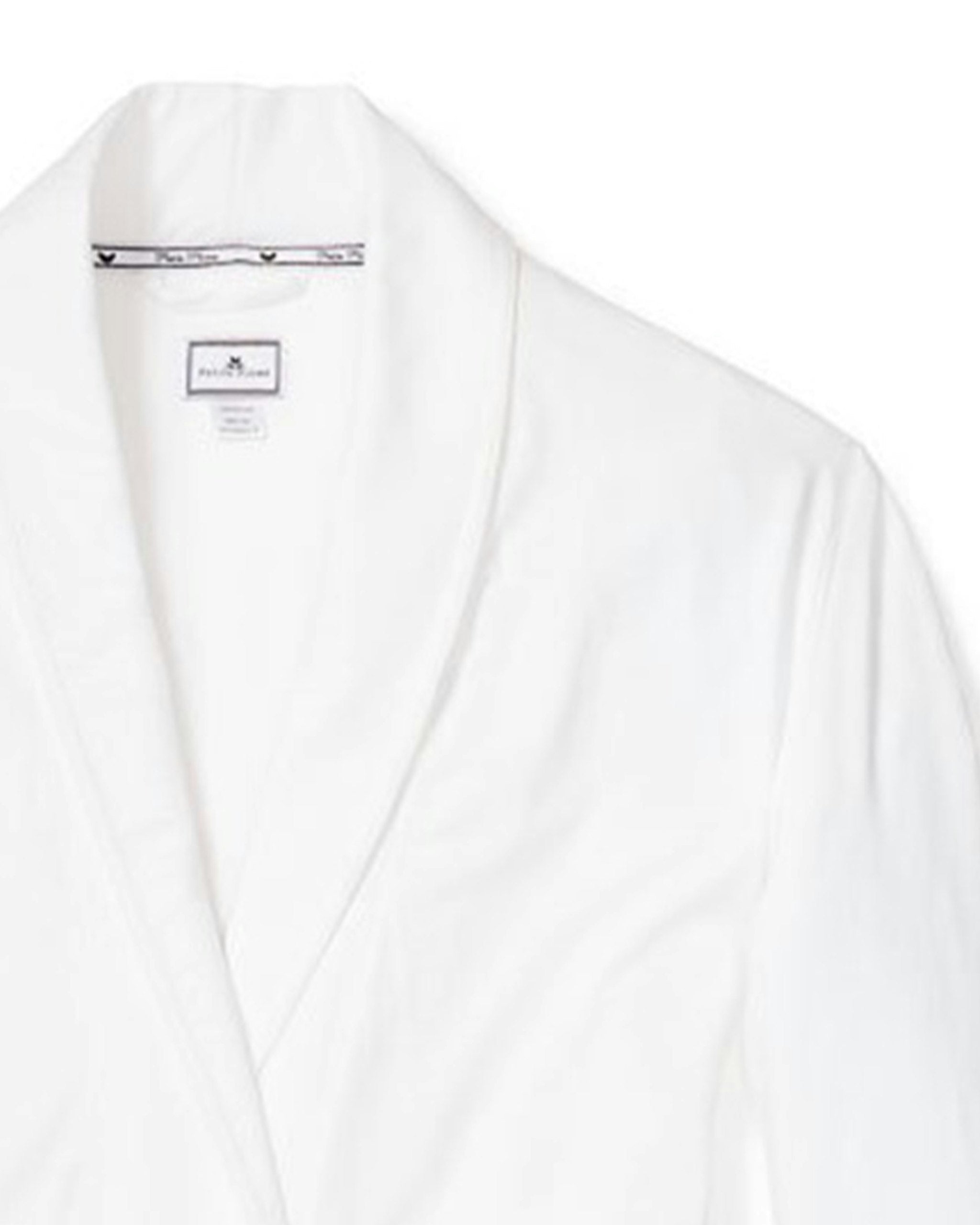 Women's Pima Robe in Navy in White#Color_White