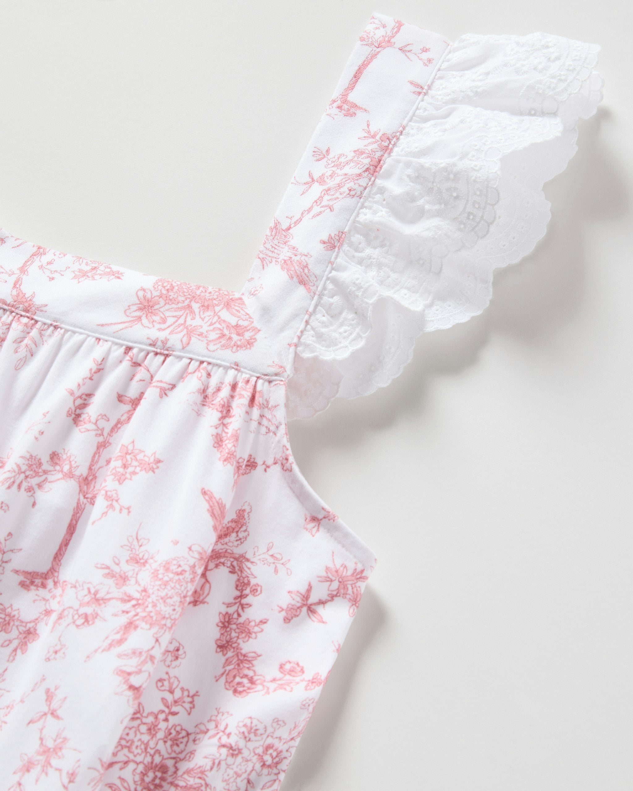 Women's Pima Clara Nightgown in Bristol Bay in Pink Timeless Toile#Color_Pink Timeless Toile