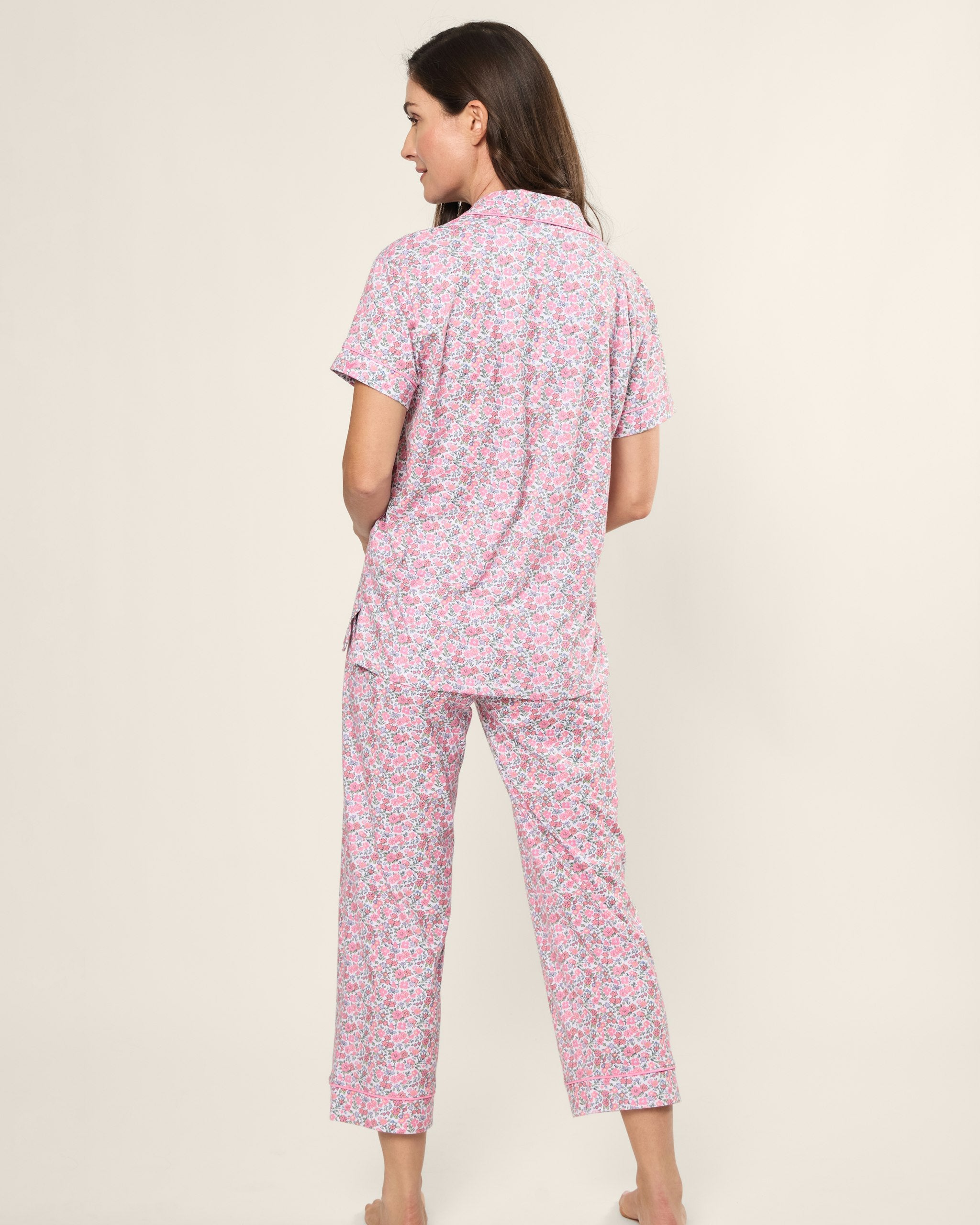 Women's Pima Crop Set in Fleurs de Rose in Fleurs de Rose#Color_Fleurs de Rose