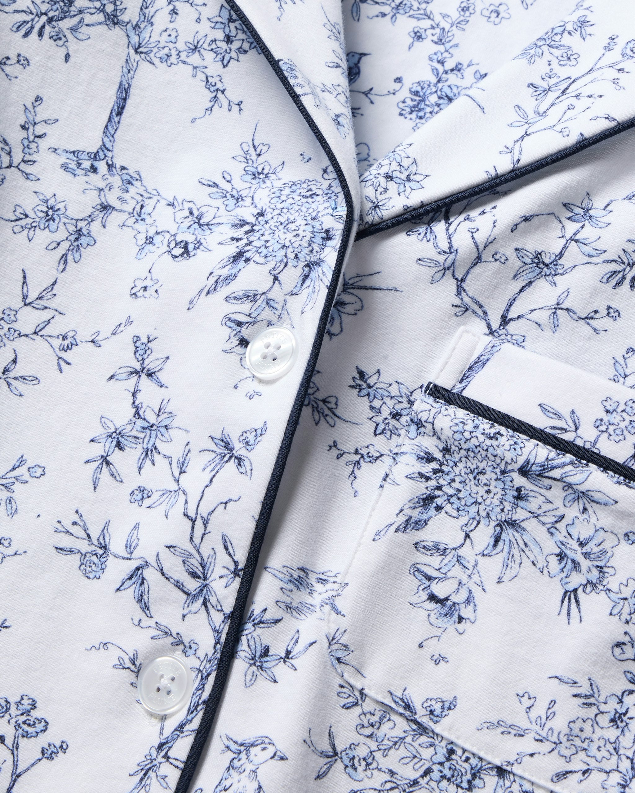 Women's Pima Crop Set in Fleurs de Rose in Timeless Toile#Color_Timeless Toile