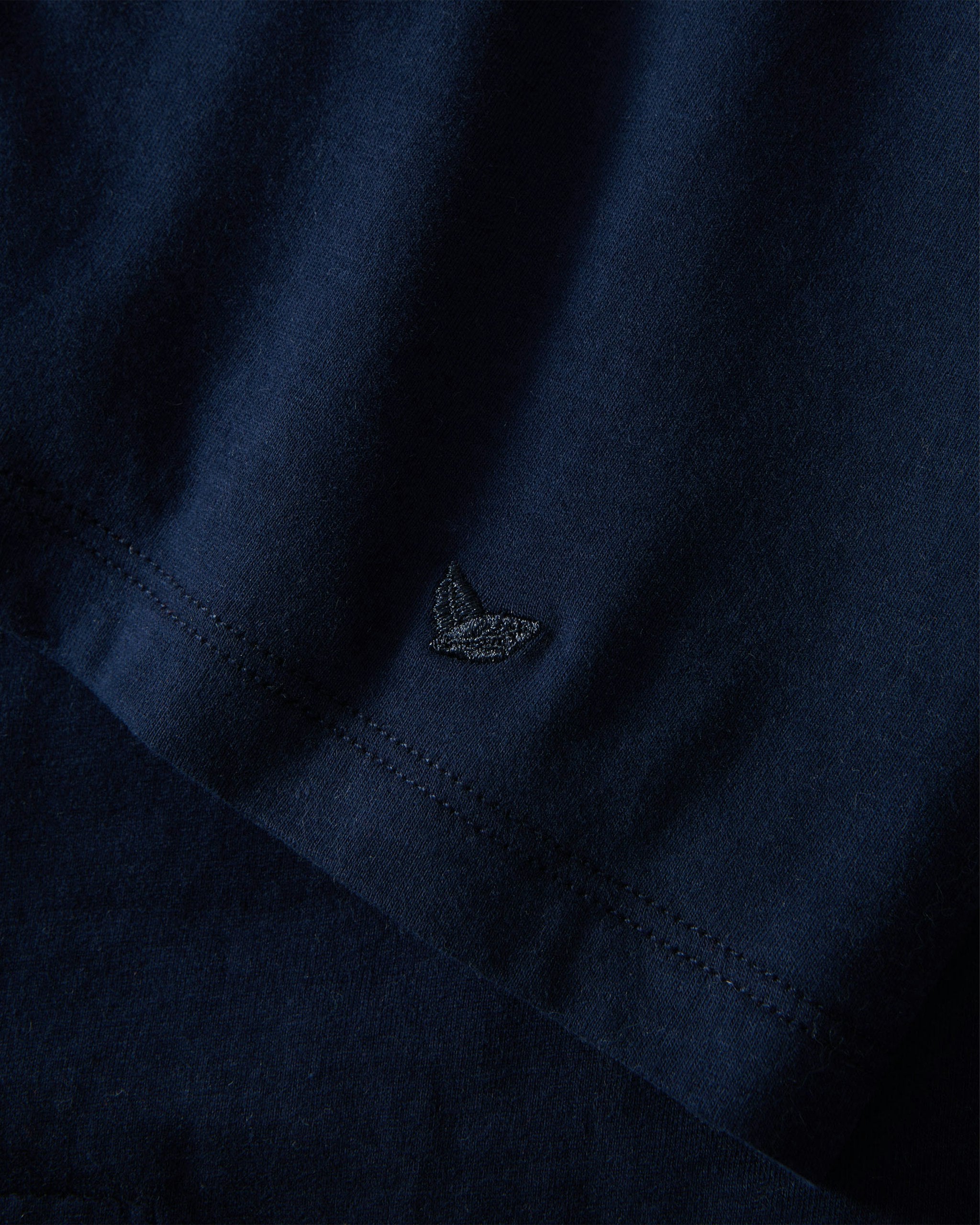 Women's Pima Essential Crew Neck Tee in White in Navy#Color_Navy