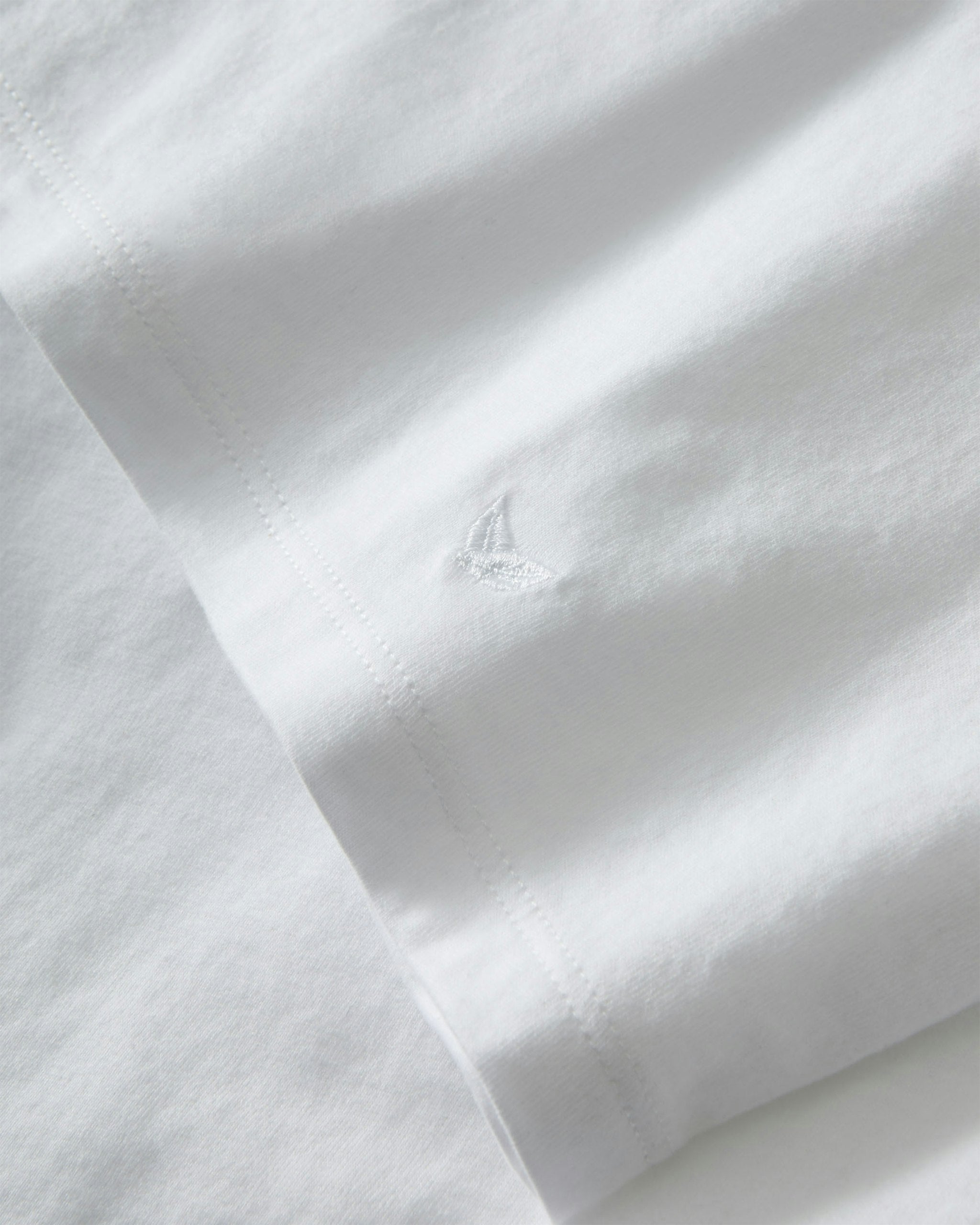 Women's Pima Essential Crew Neck Tee in Navy in White#Color_White