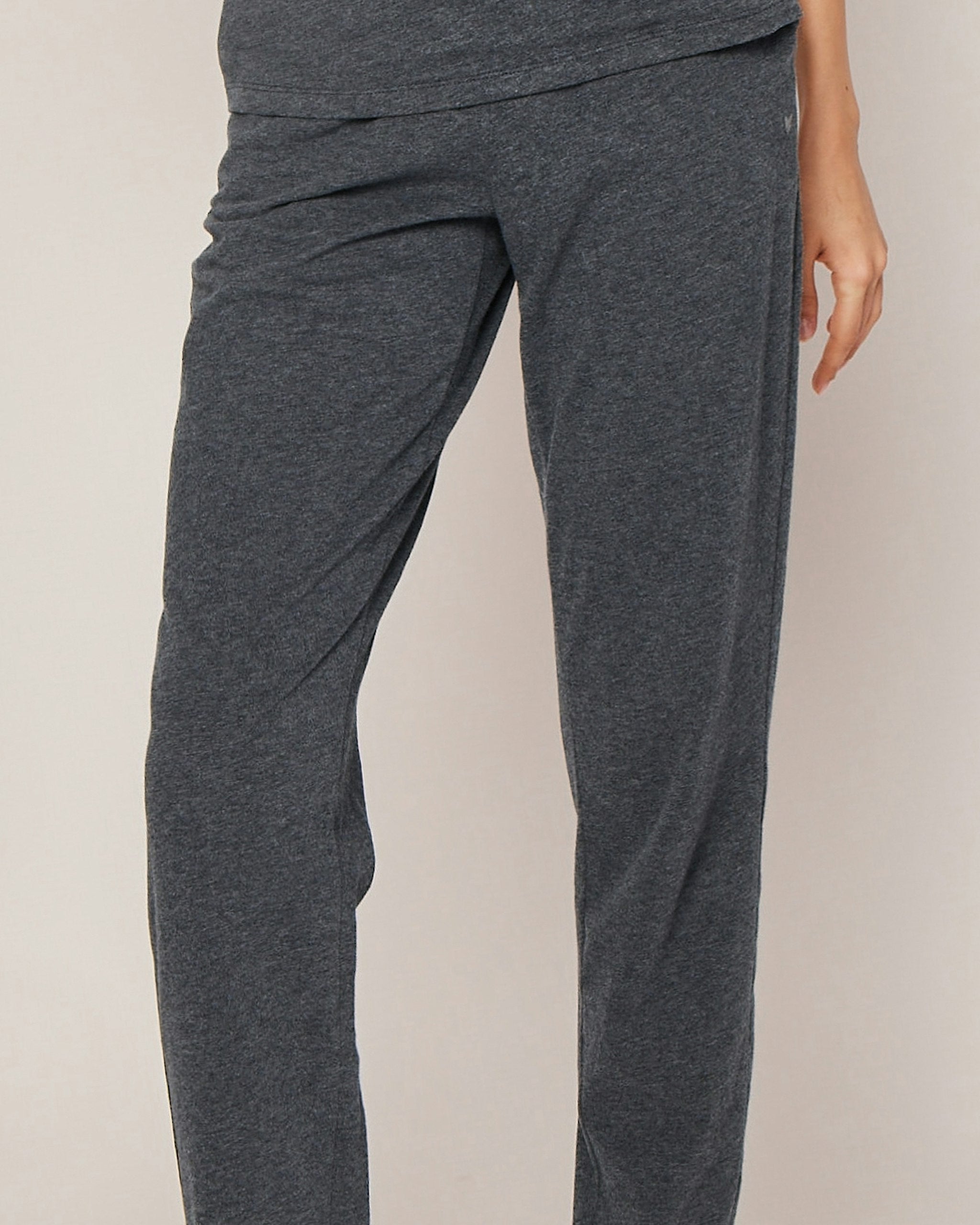 Women's Pima Lounge Pants in Camel in Dark Heather Grey#Color_Dark Heather Grey