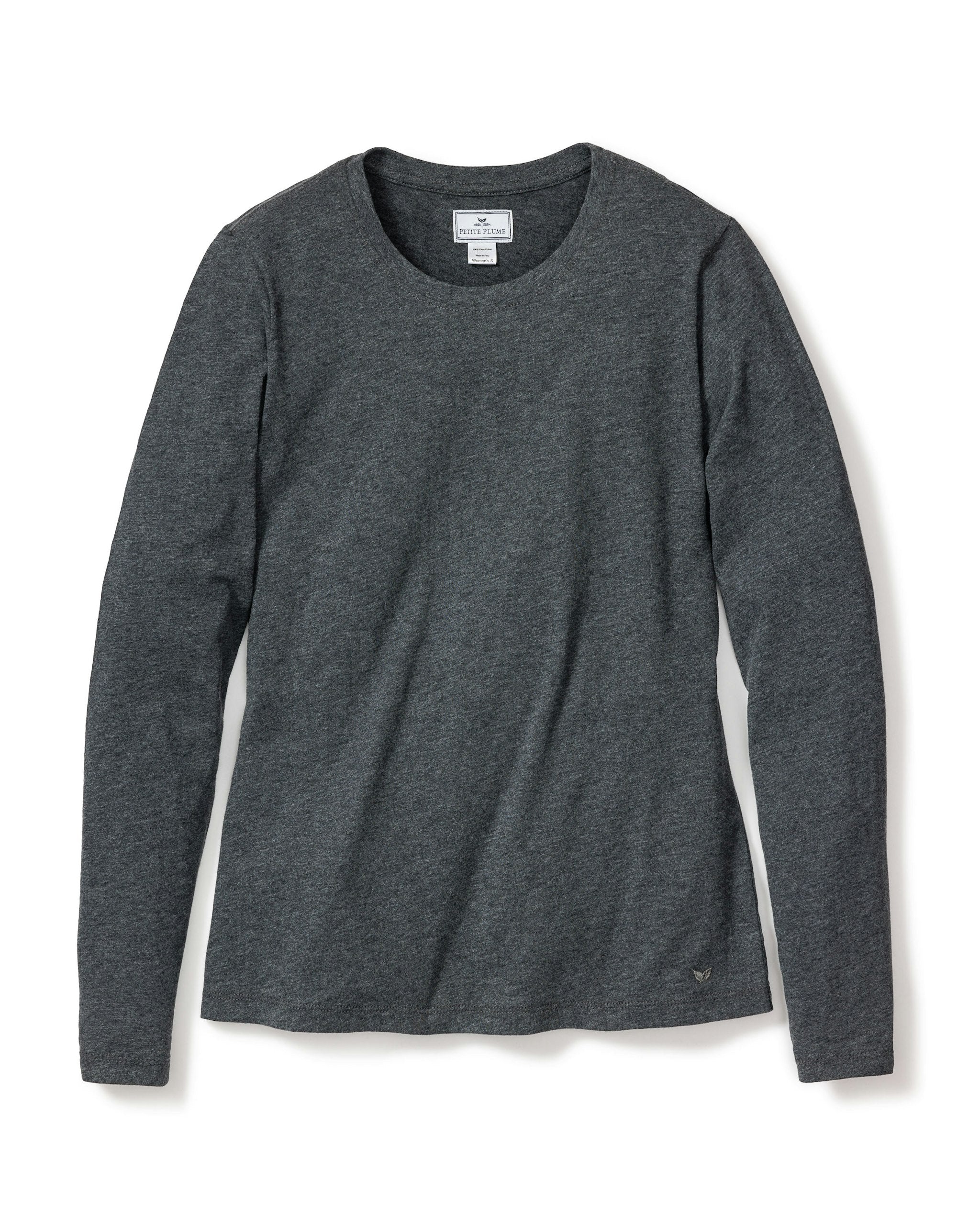 Women's Pima Long Sleeve Top in Dark Heather Grey in Dark Heather Grey#Color_Dark Heather Grey