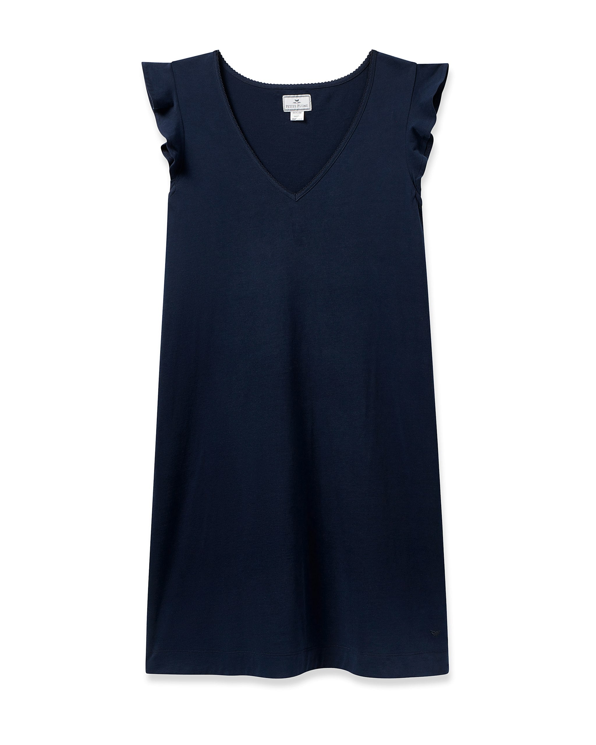 Women's Pima Harper Nightgown in Navy in Navy#Color_Navy