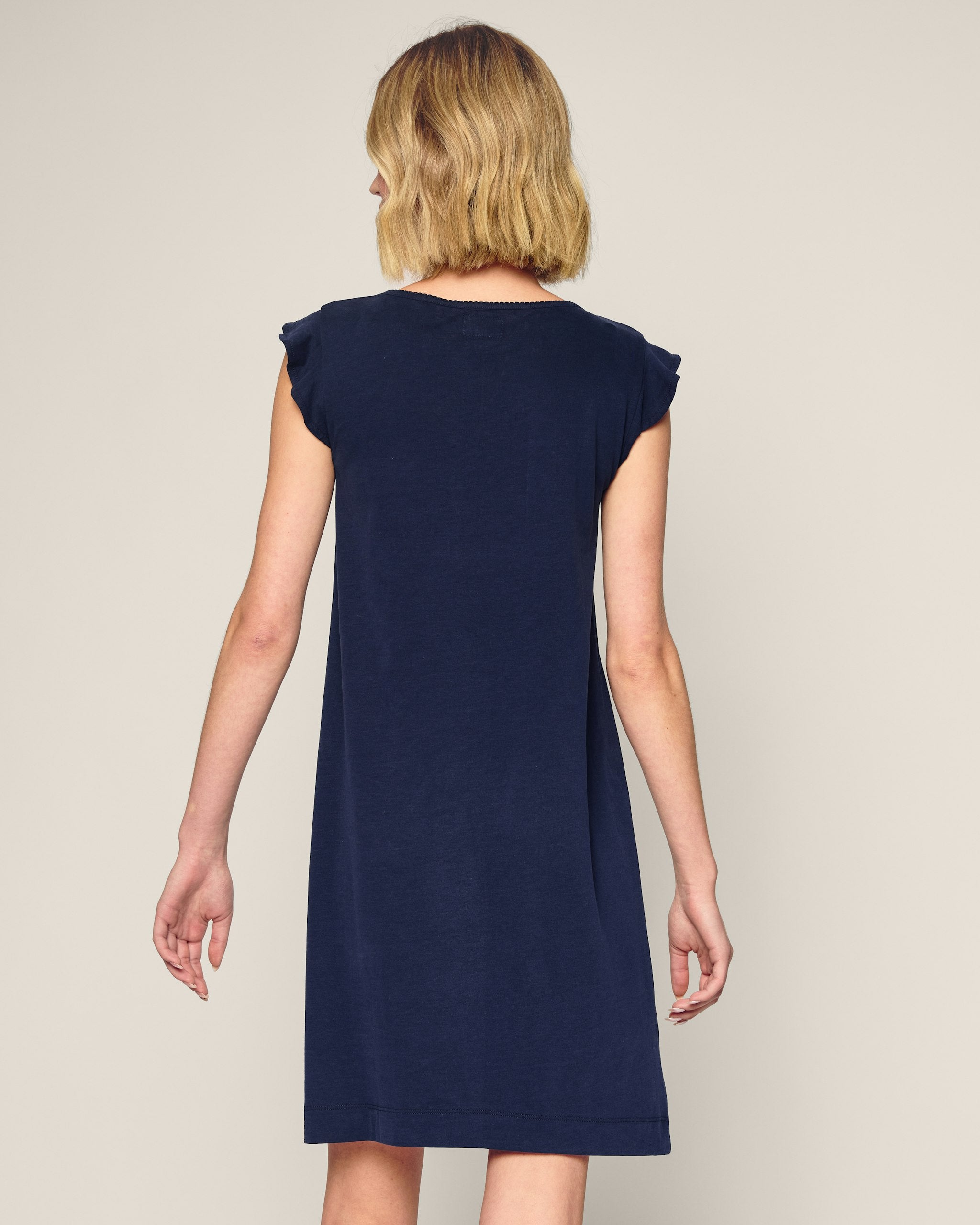 Women's Pima Harper Nightgown in Navy in Navy#Color_Navy