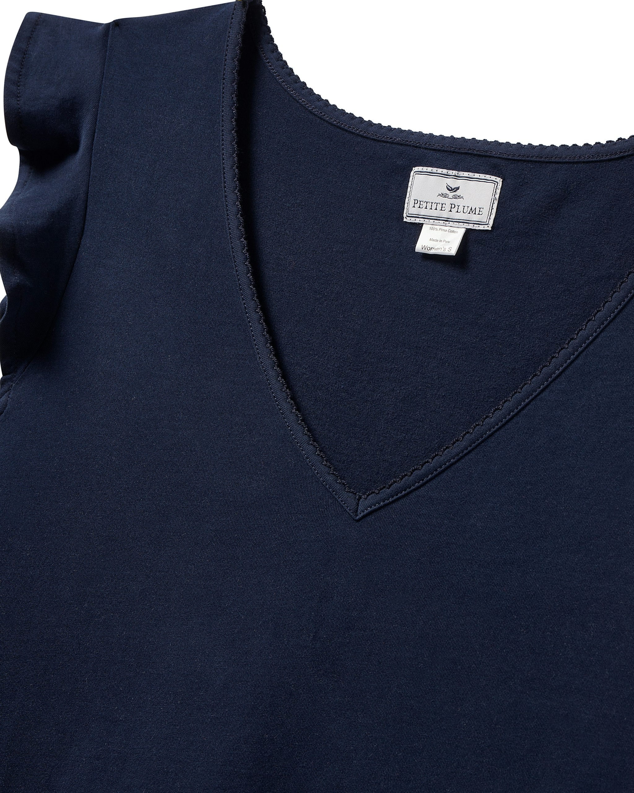 Women's Pima Harper Nightgown in Navy in Navy#Color_Navy