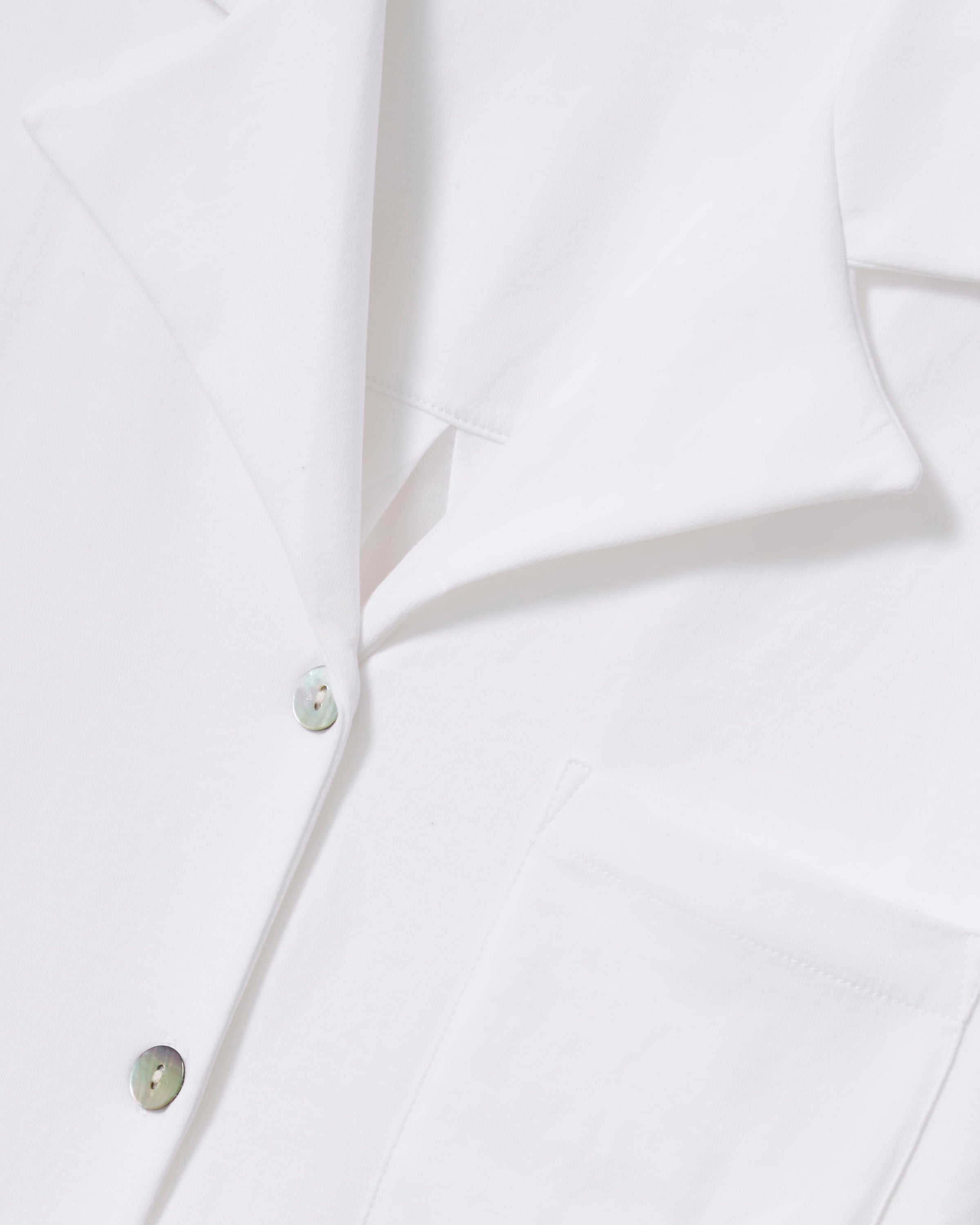 The Olivia Wide Leg Pima Pajama Set in White