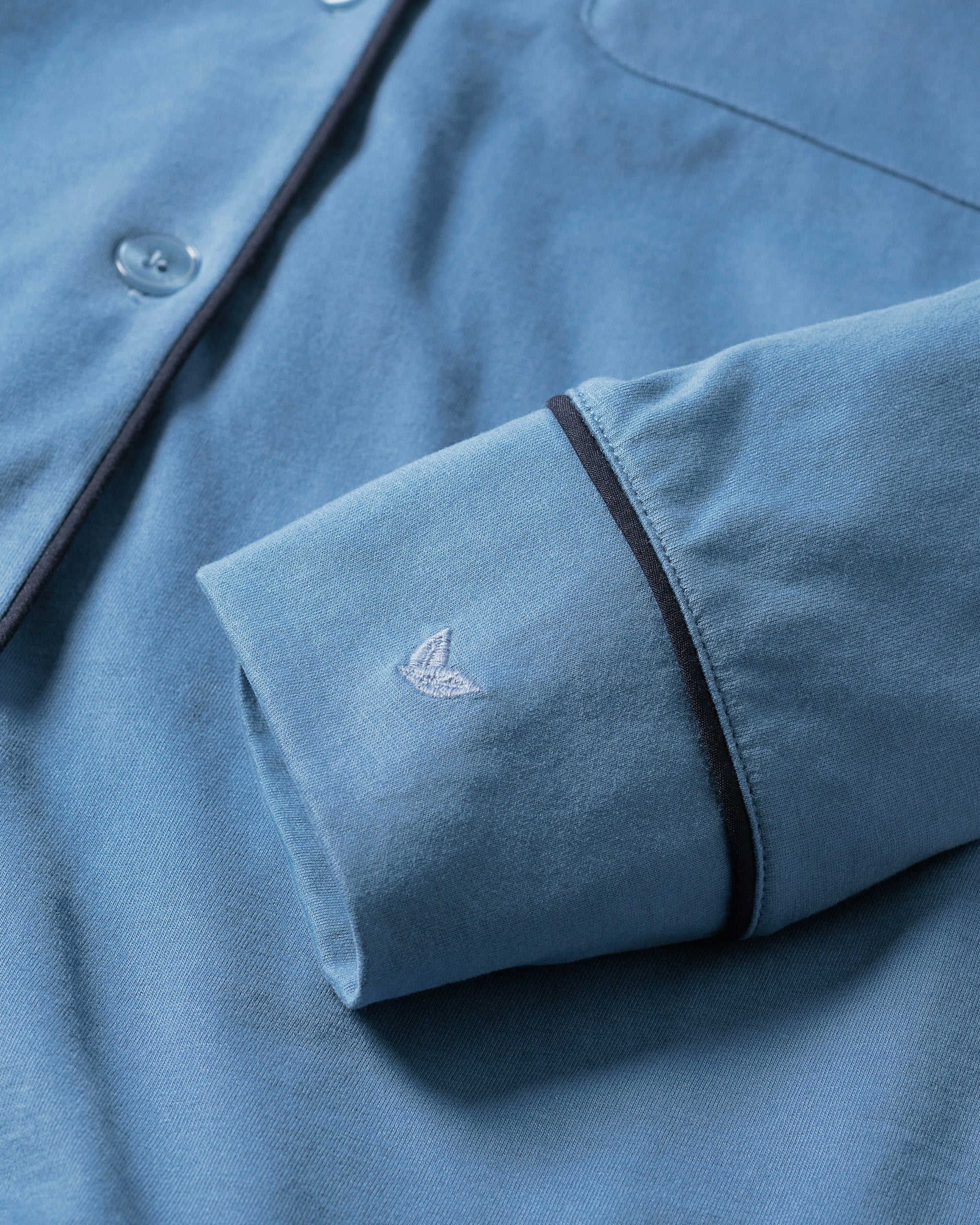 Women's Pima Long Sleeve Short Set in Mystique Blue in Mystique Blue#Color_Mystique Blue