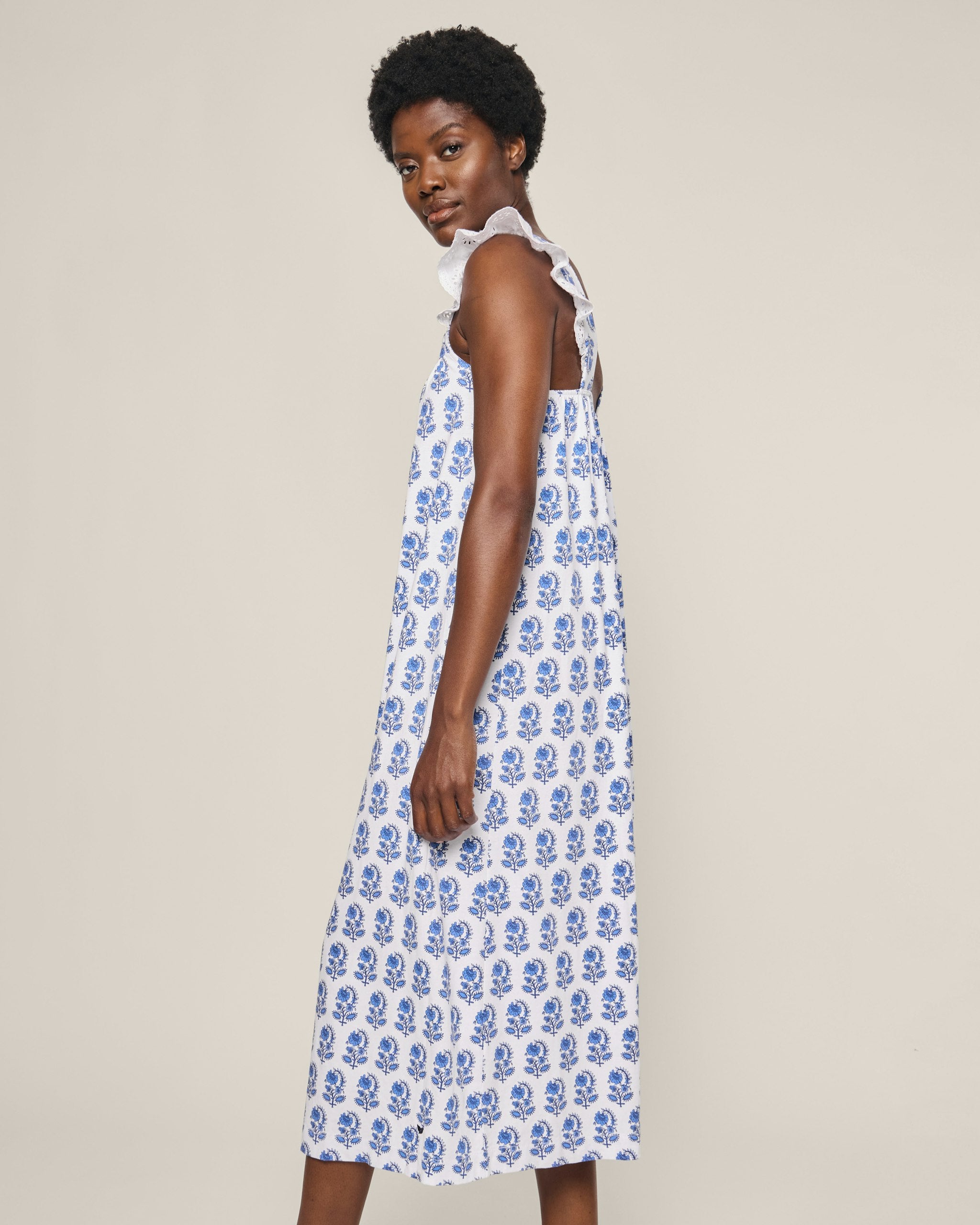 Women's Pima Clara Nightgown in Bristol Bay in Bristol Bay#Color_Bristol Bay
