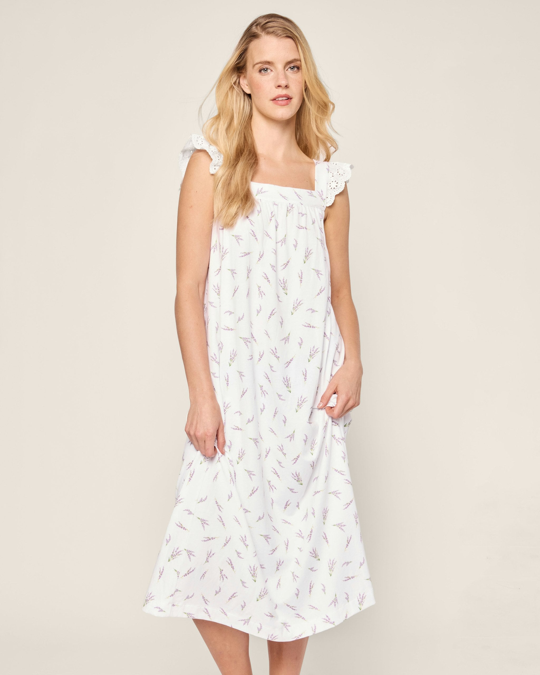 Women's Pima Clara Nightgown in Bristol Bay in Fields of Provence#Color_Fields of Provence