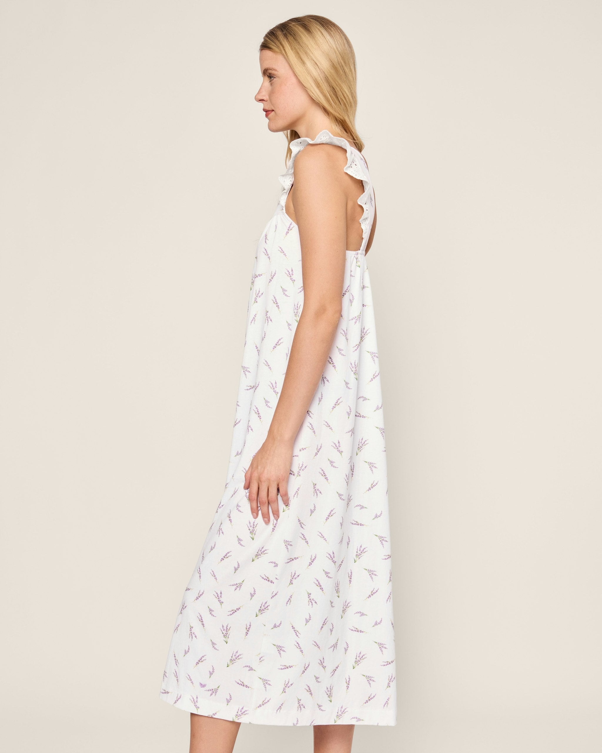 Women's Pima Clara Nightgown in Bristol Bay in Fields of Provence#Color_Fields of Provence