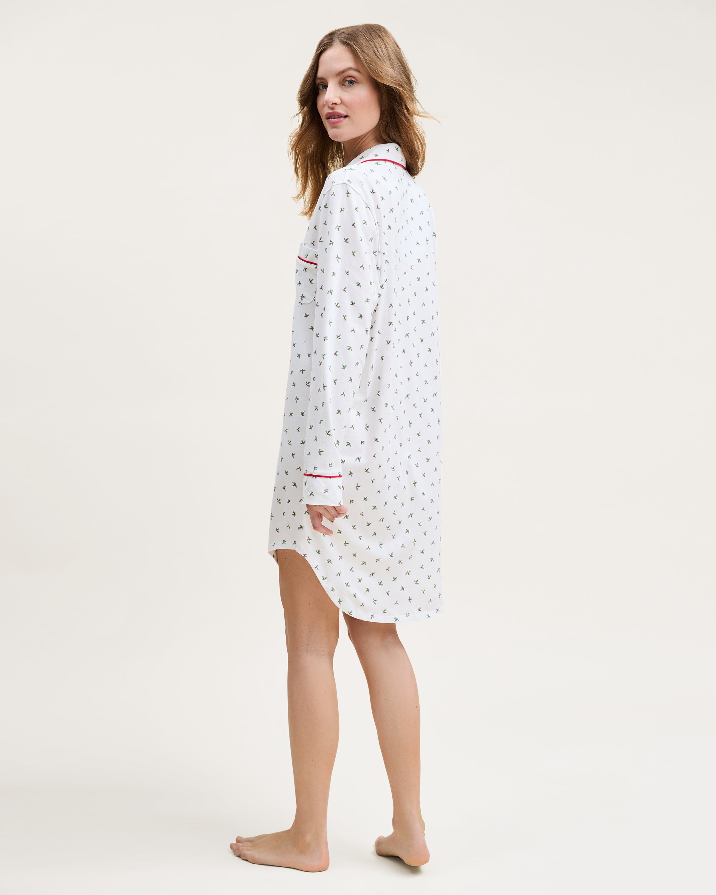 Women's Pima Nightshirt in Mistletoe Moments