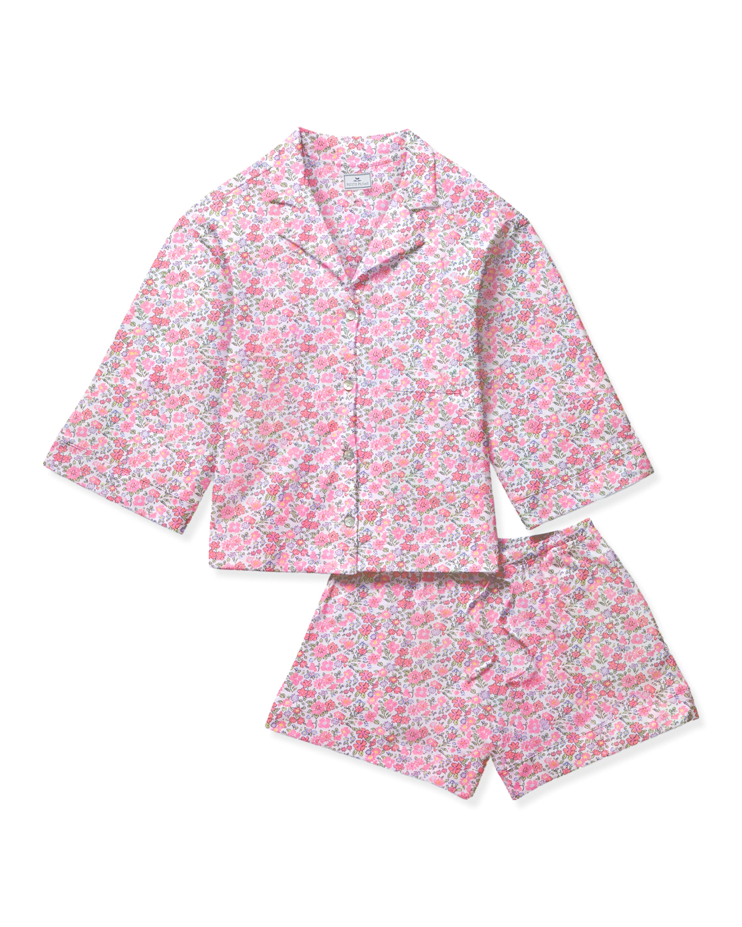 Women's Pima Olivia Short Set in Fleurs de Rose in Fleurs de Rose