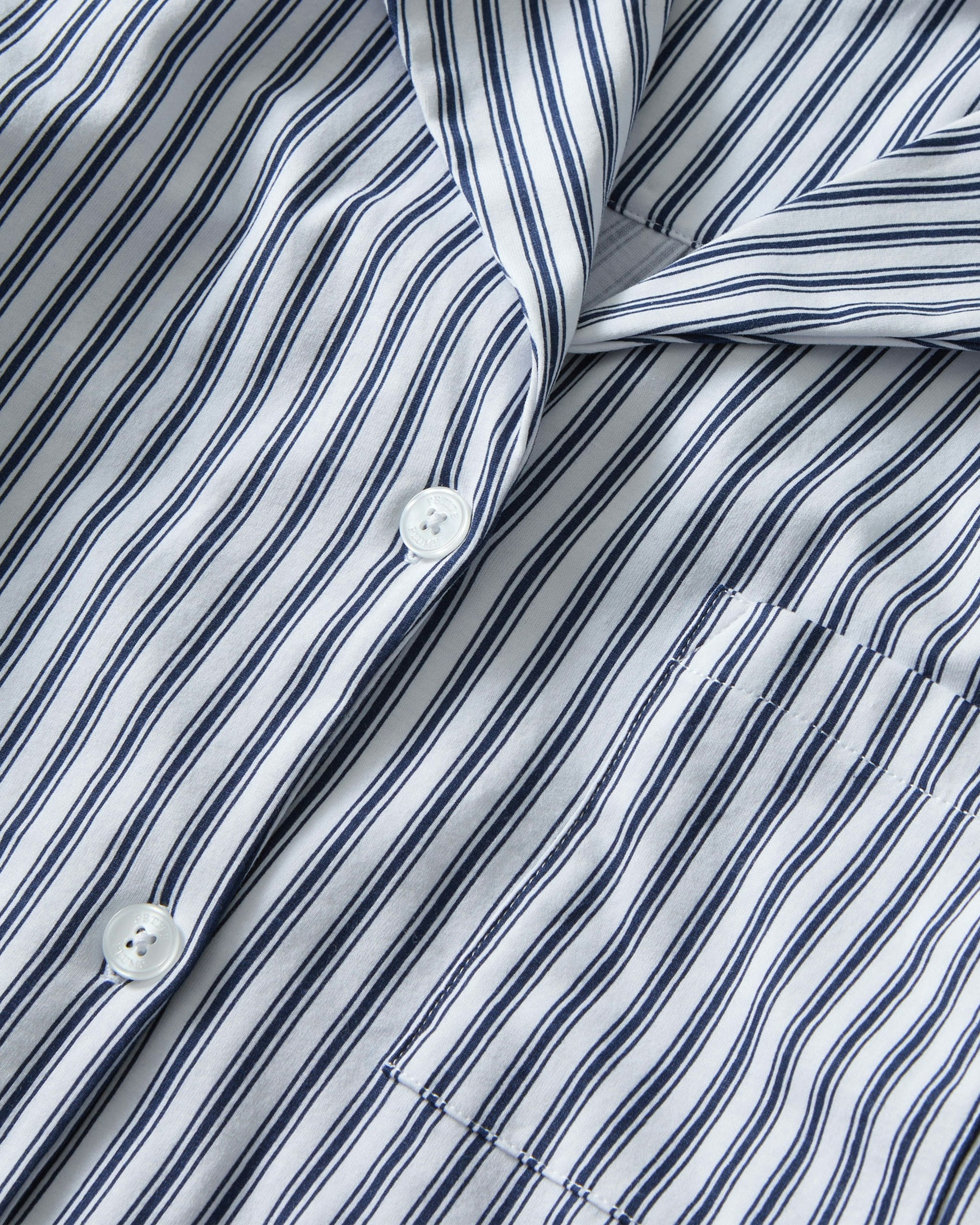 The Olivia Pima Short Set in Navy in Navy French Ticking#Color_Navy French Ticking