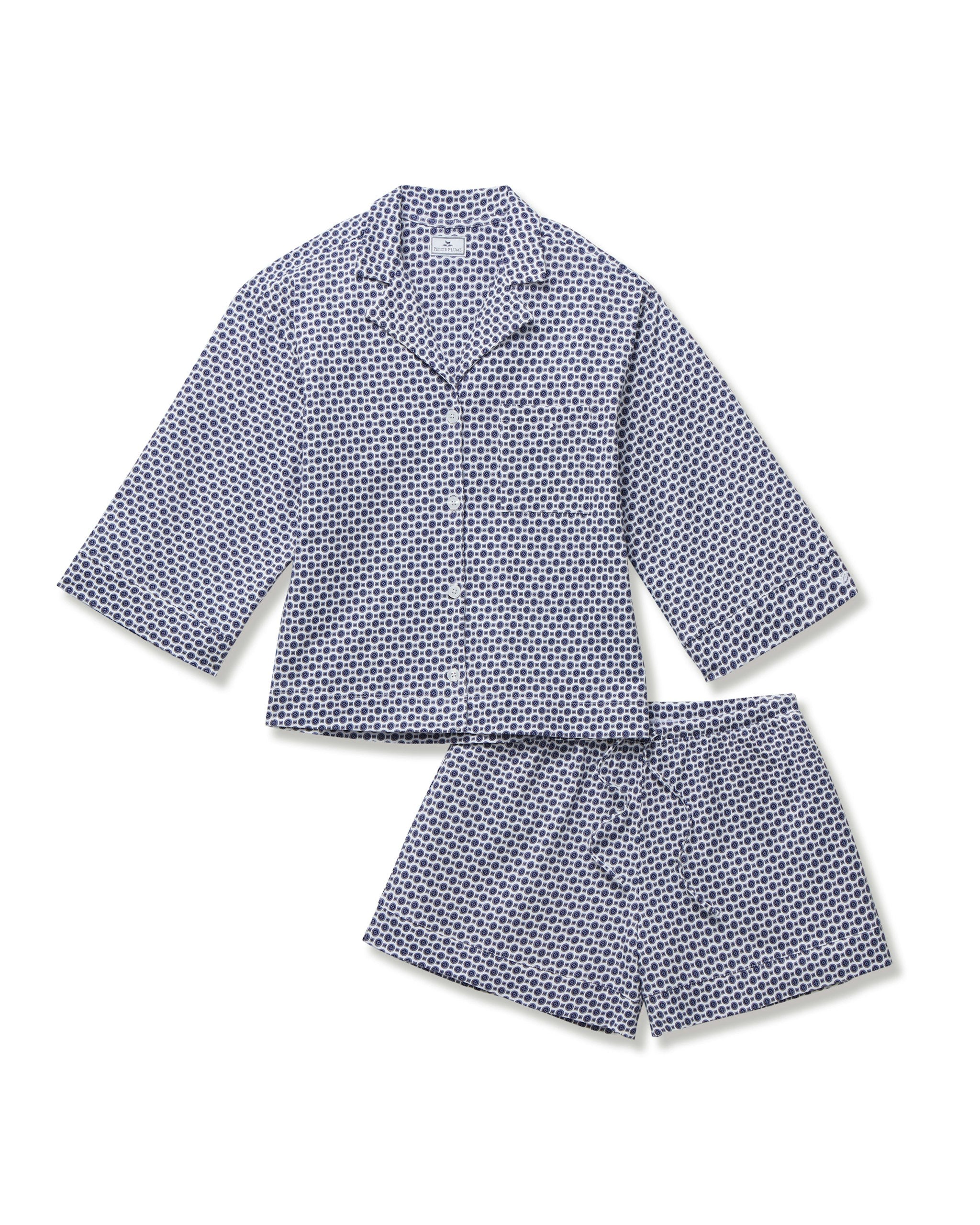 The Olivia Pima Short Set in Navy in Navy Foulard#Color_Navy Foulard