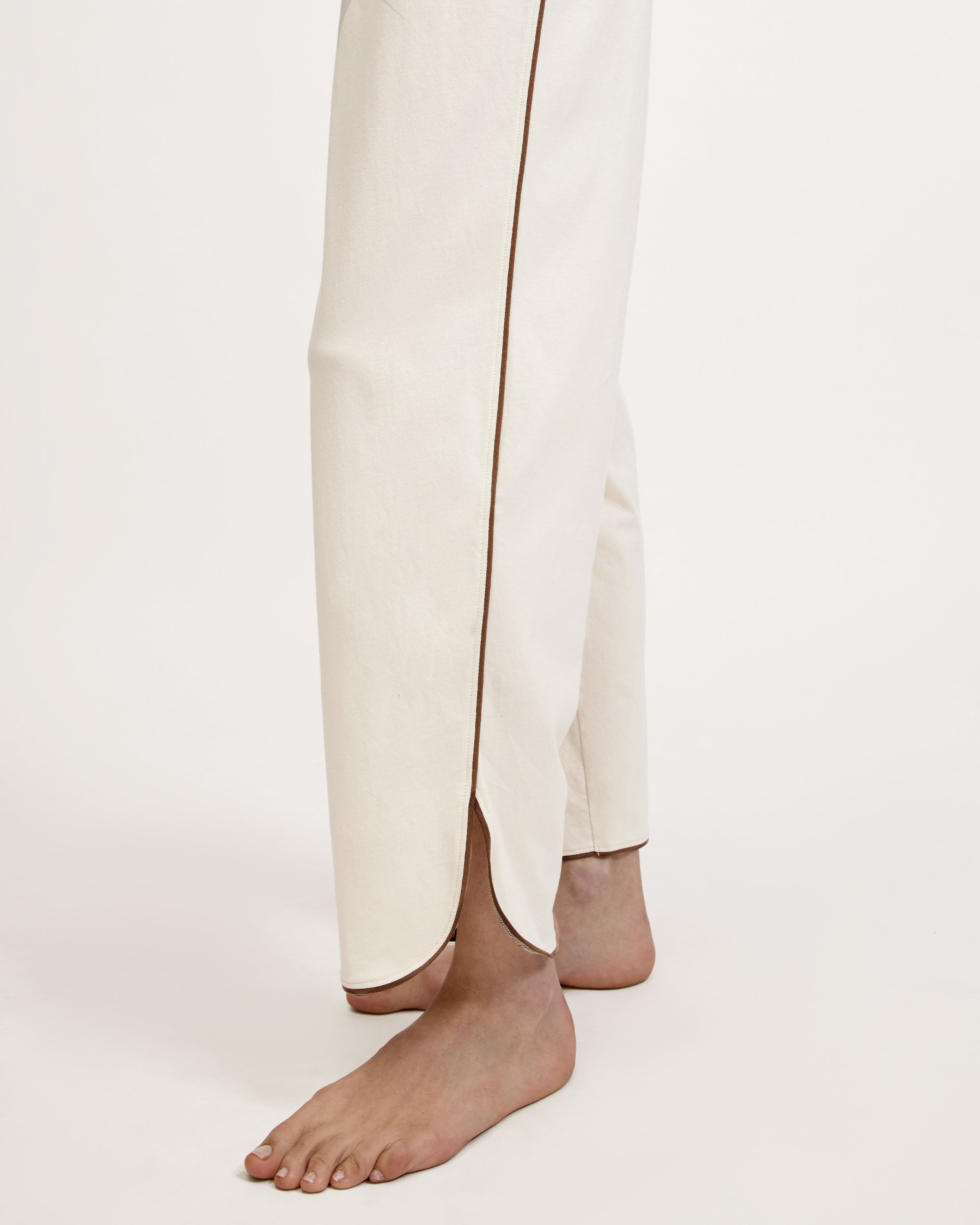 The Margaux Lightweight Pima Pajama Set in Ivory