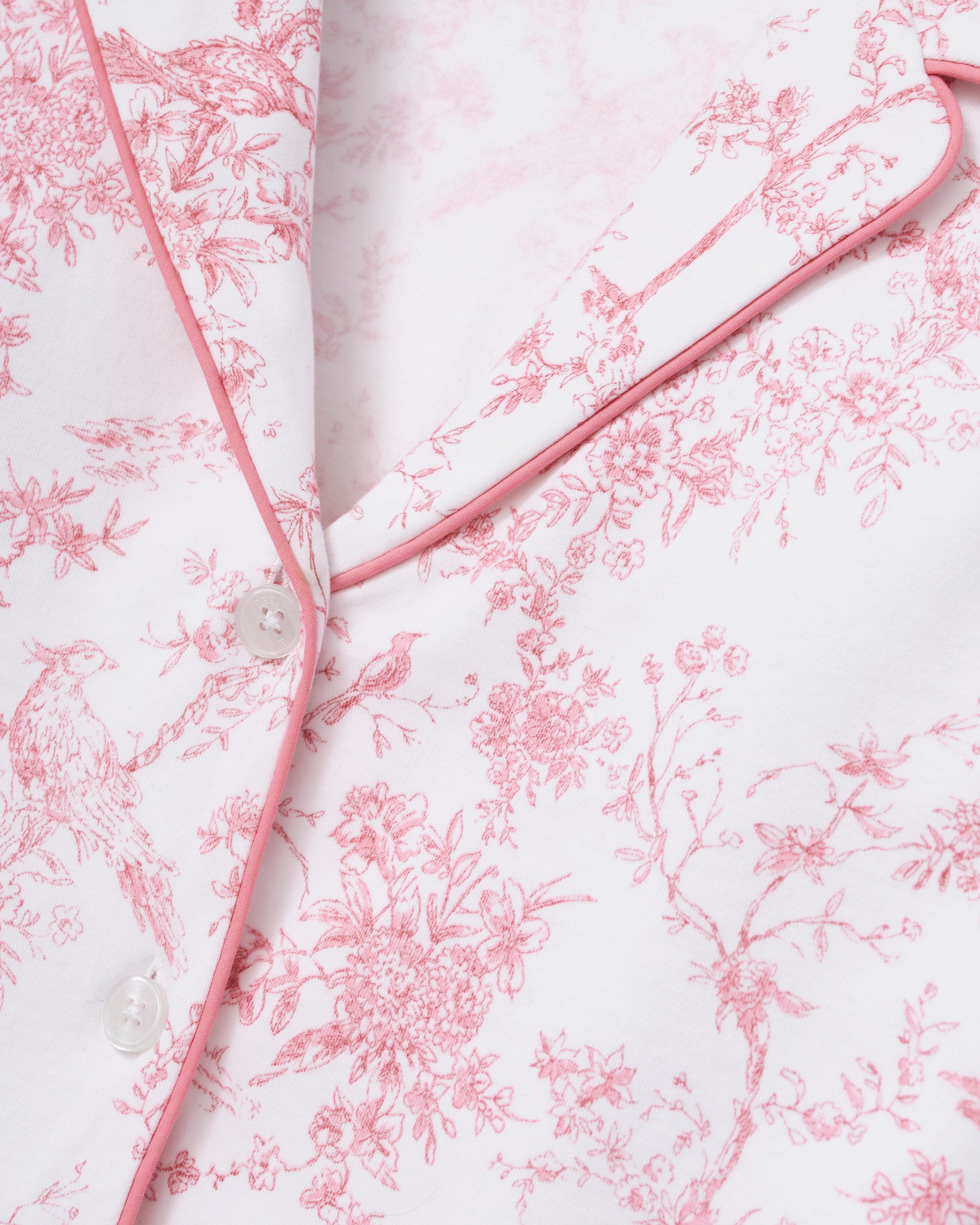 The Margaux Pima Pajama Set in Pink Timeless Toile