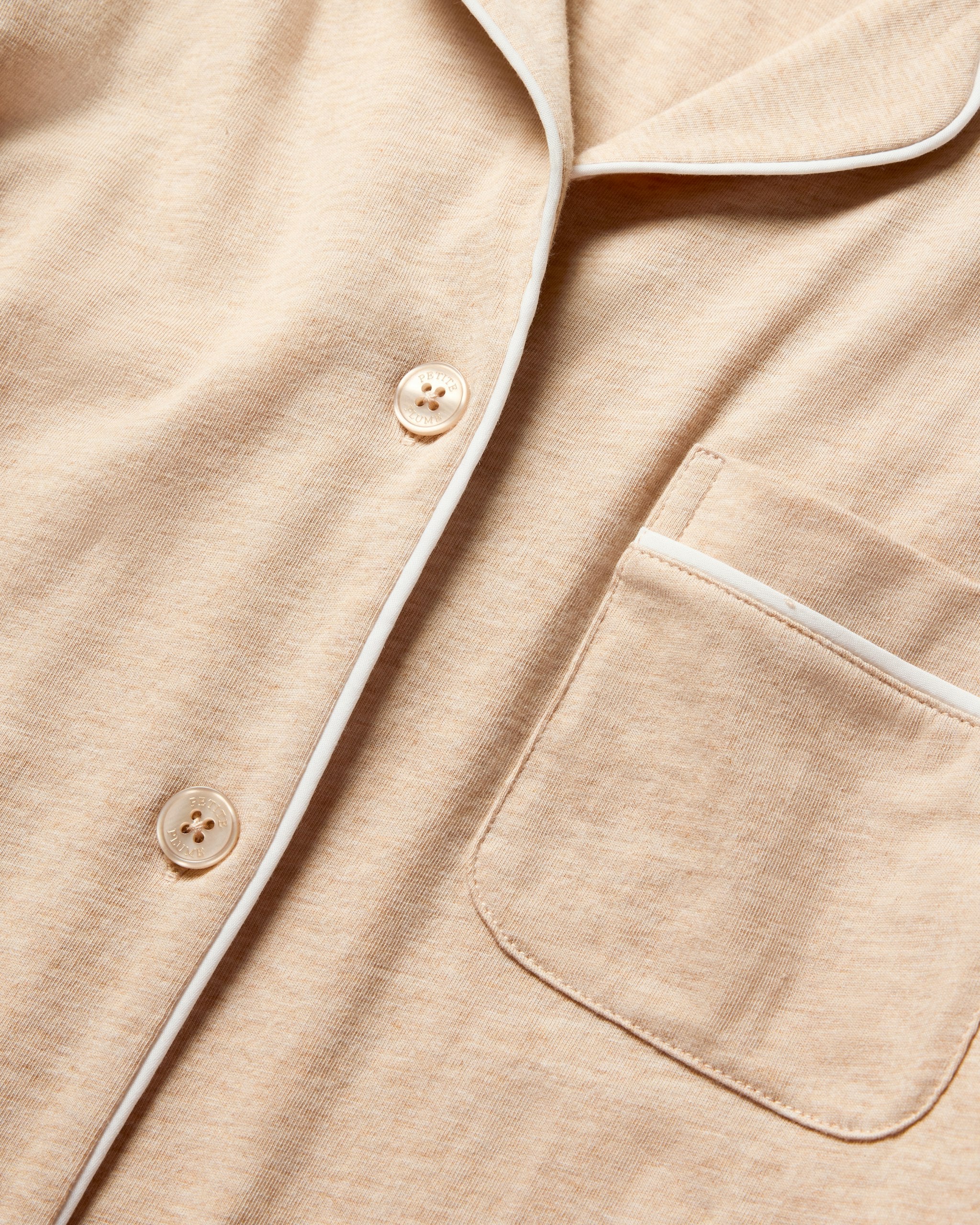 Women's Pima Pajama Set in Navy in Camel#Color_Camel