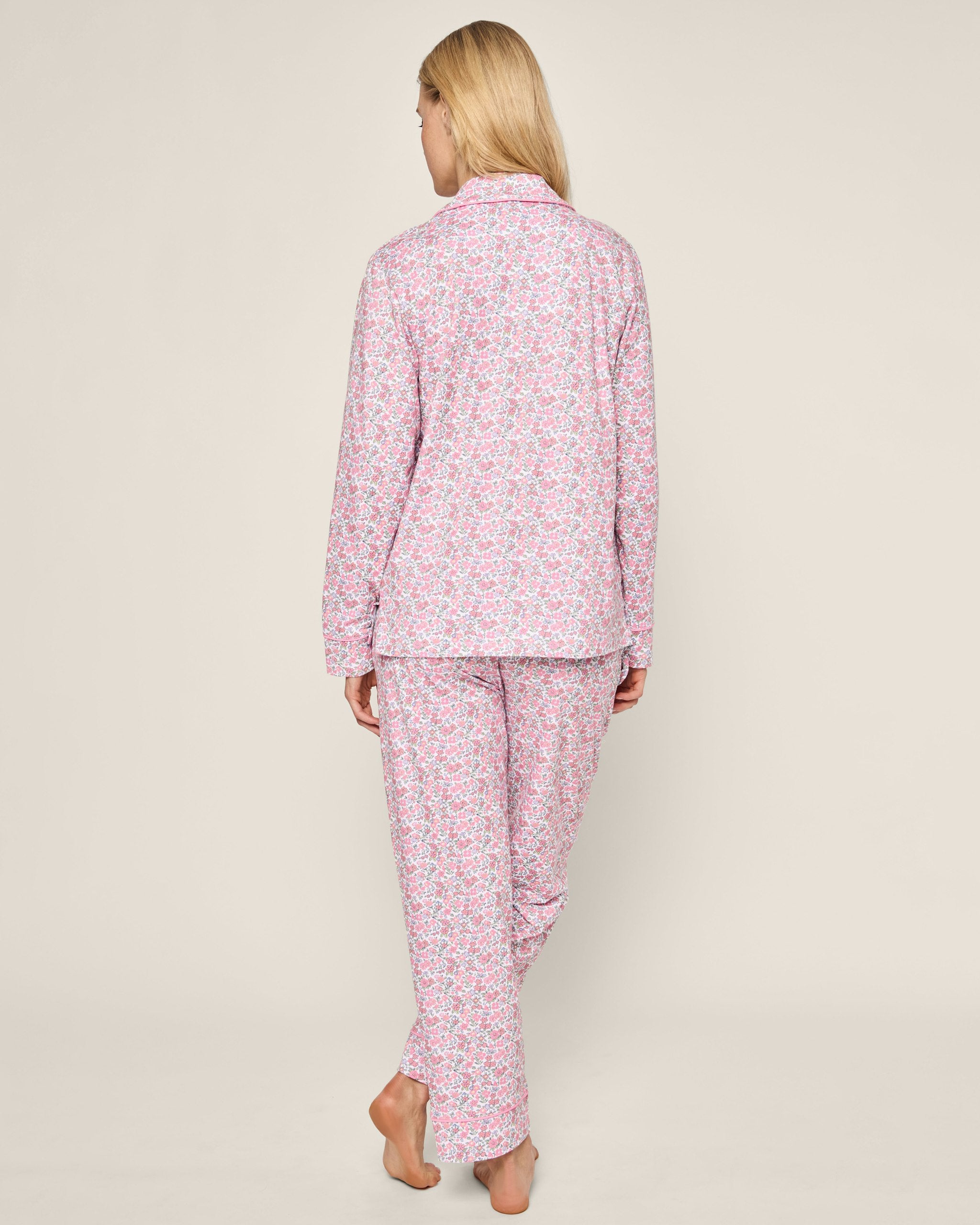 Women's Pima Pajama Set in Fleurs de Rose in Fleurs de Rose#Color_Fleurs de Rose