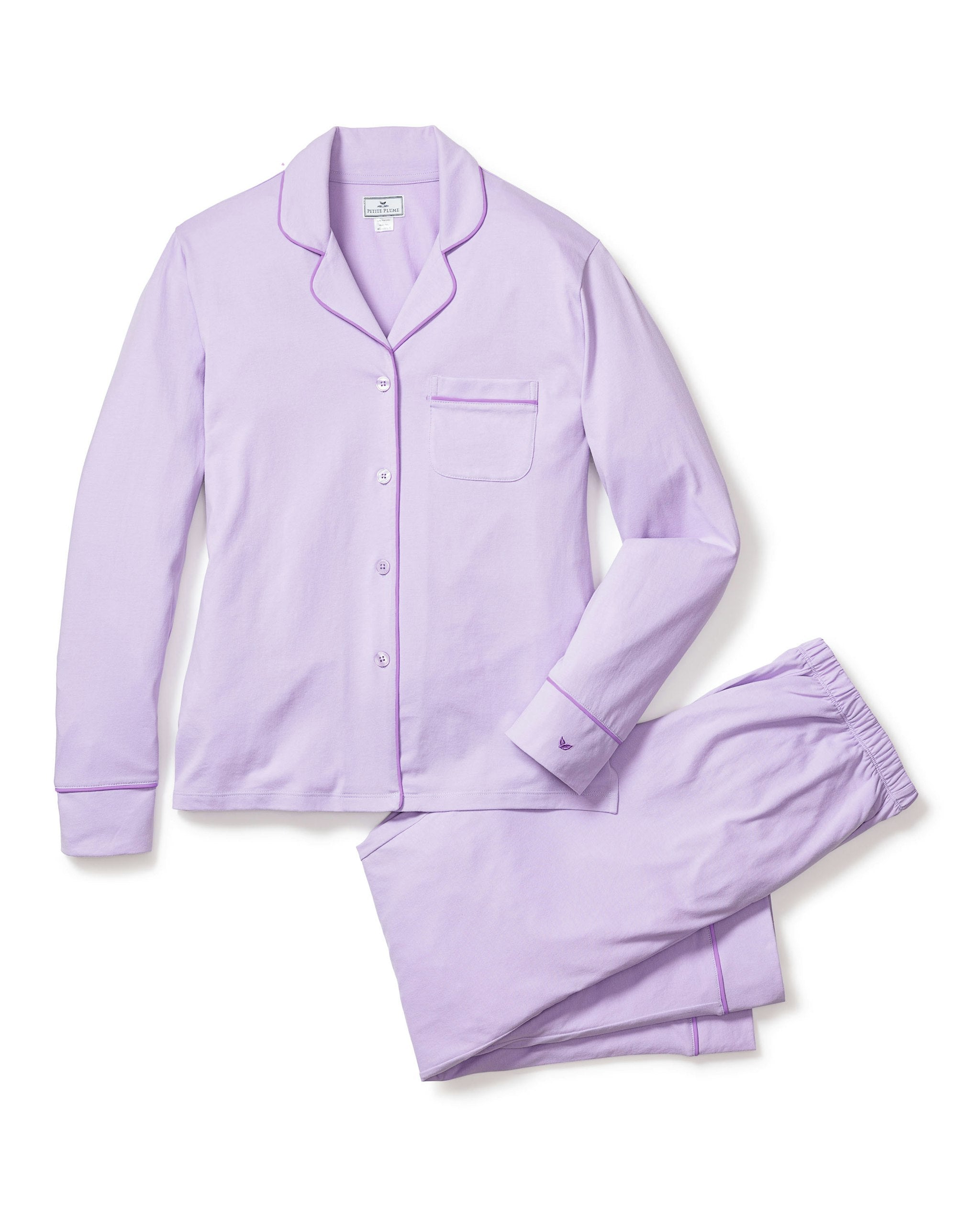 Women's Pima Pajama Set in Peach in Lavender#Color_Lavender