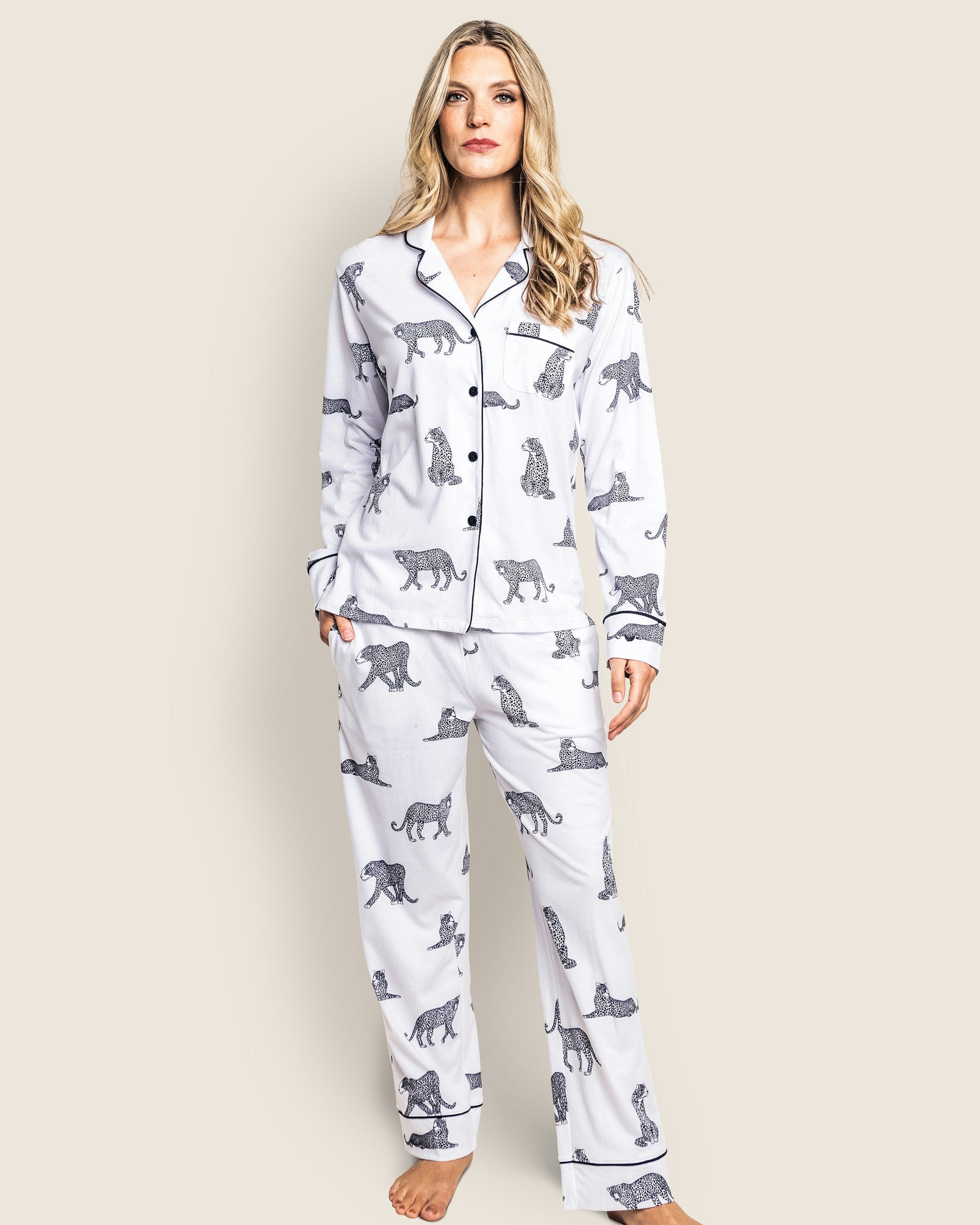 Women's Pima Pajama Set in Panthère de Paris in Panthère de Paris#Color_Panthère de Paris