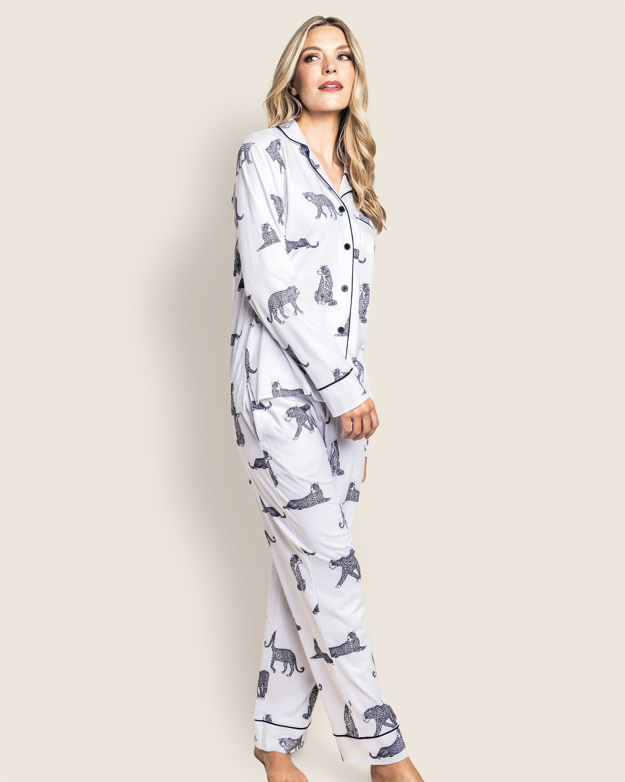 Women's Pima Pajama Set in Panthère de Paris in Panthère de Paris#Color_Panthère de Paris