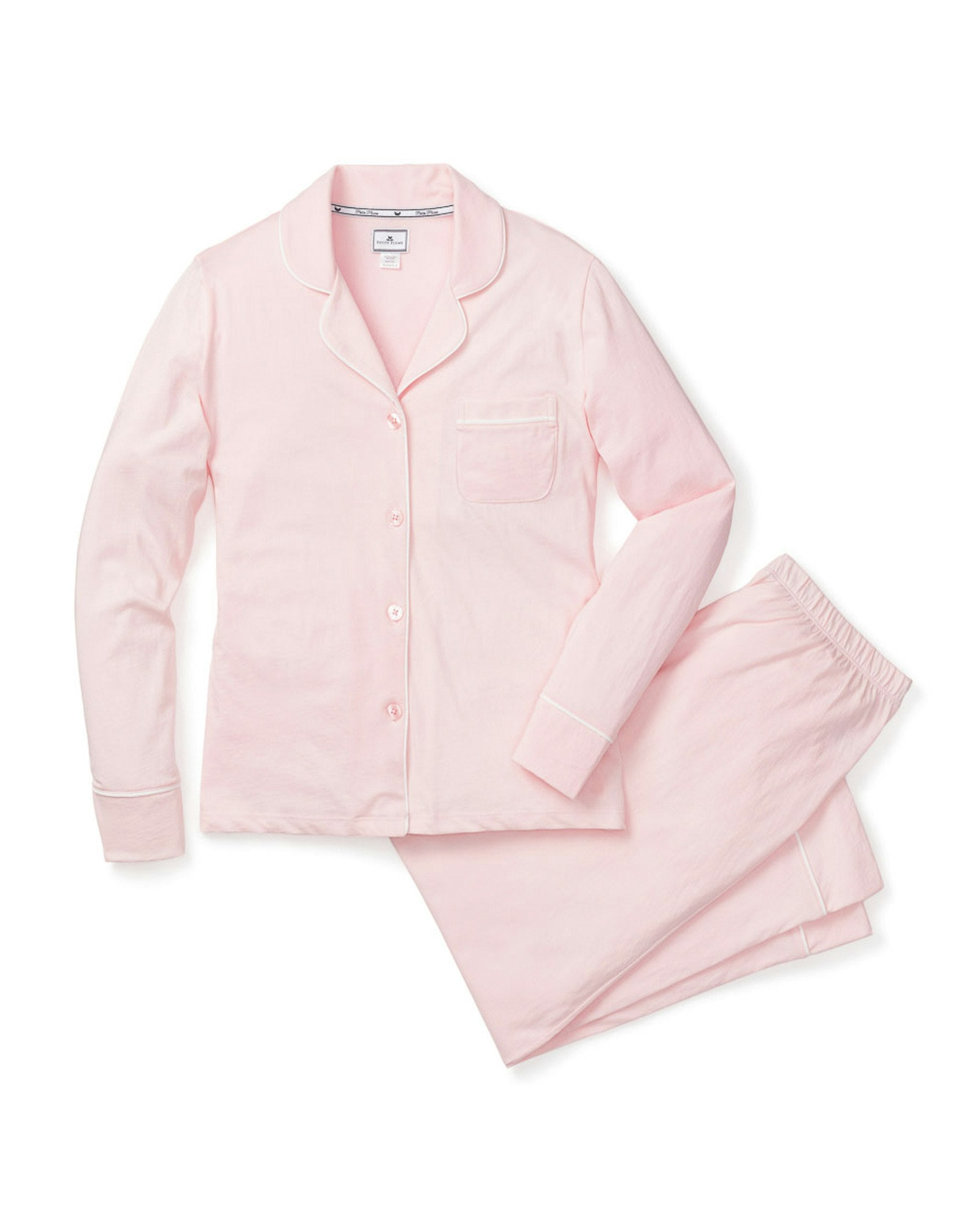 Women's Pima Pajama Set in Peach in Pink#Color_Pink
