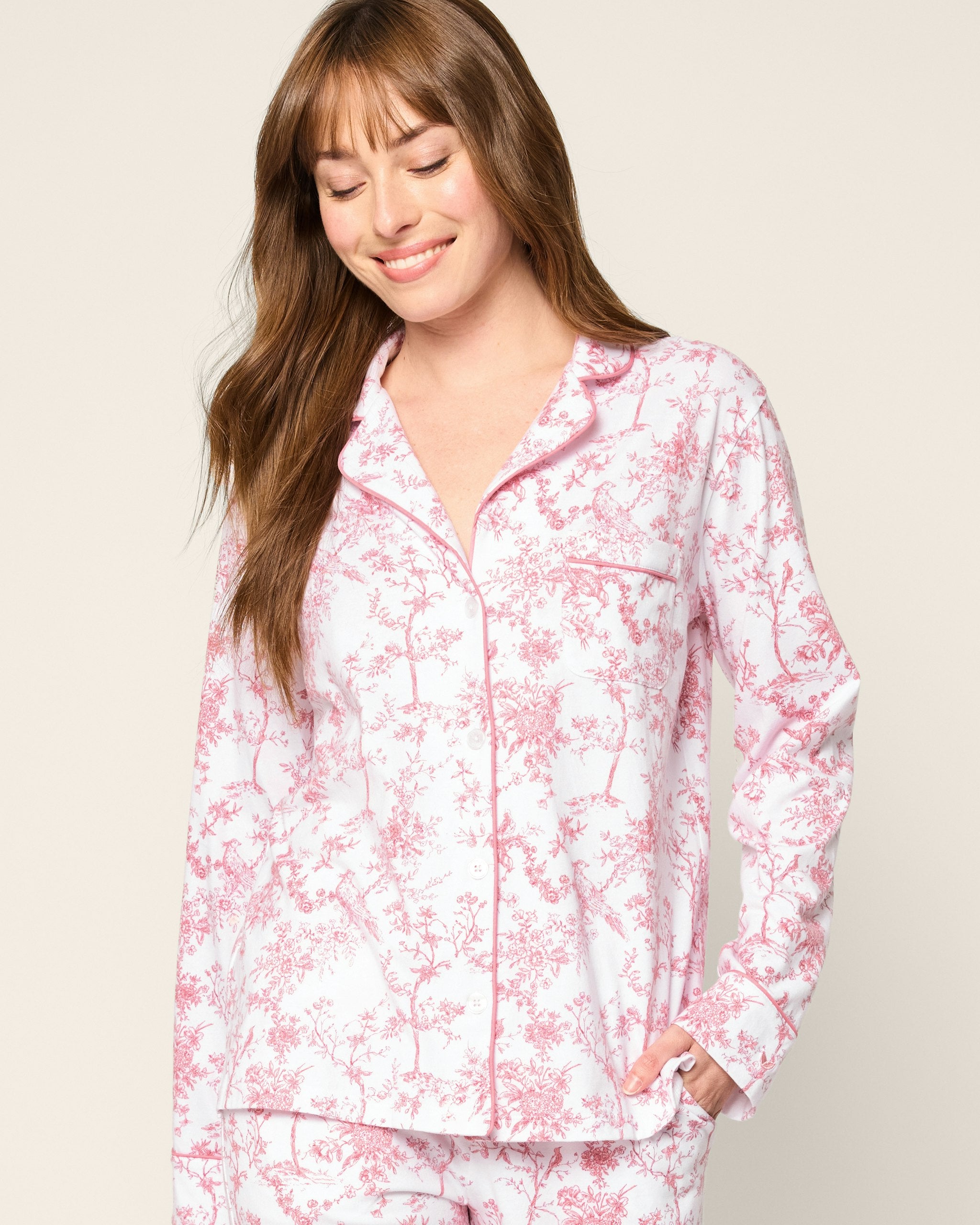 Women's Pima Pajama in Timeless Toile in Pink Timeless Toile#Colorway_Pink Timeless Toile