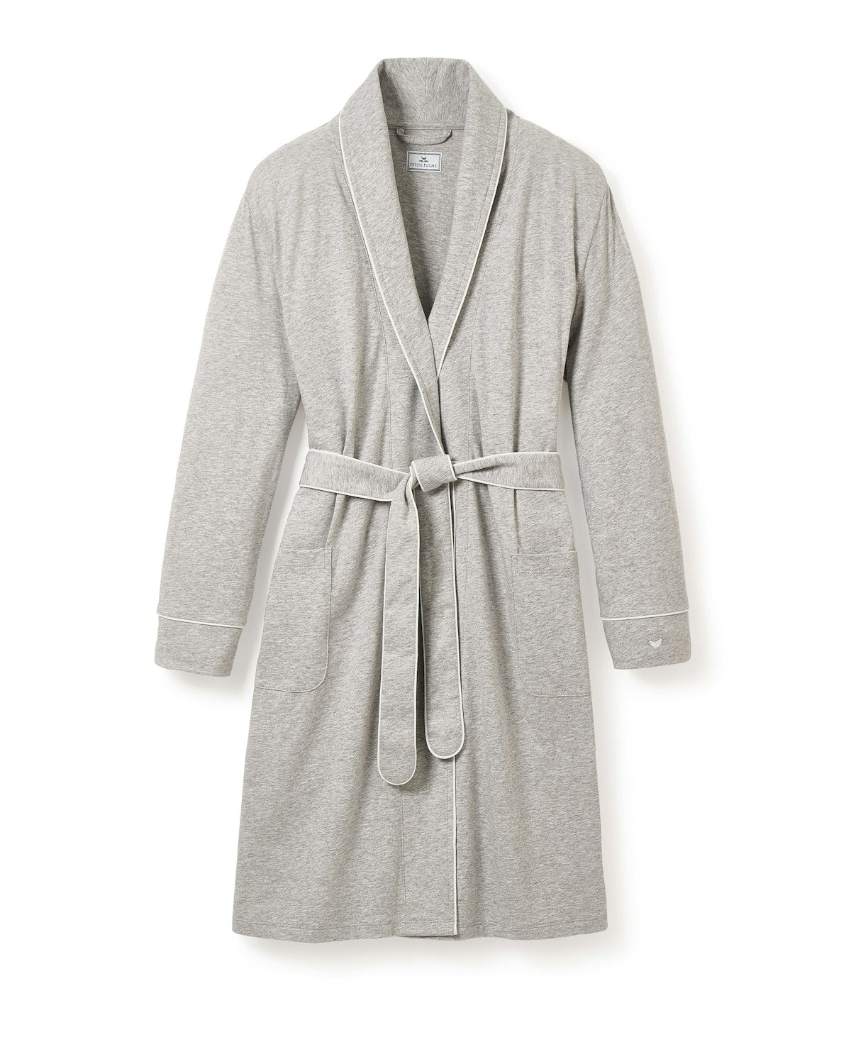 Women's Pima Robe in Periwinkle in Light Heather Grey#Color_Light Heather Grey