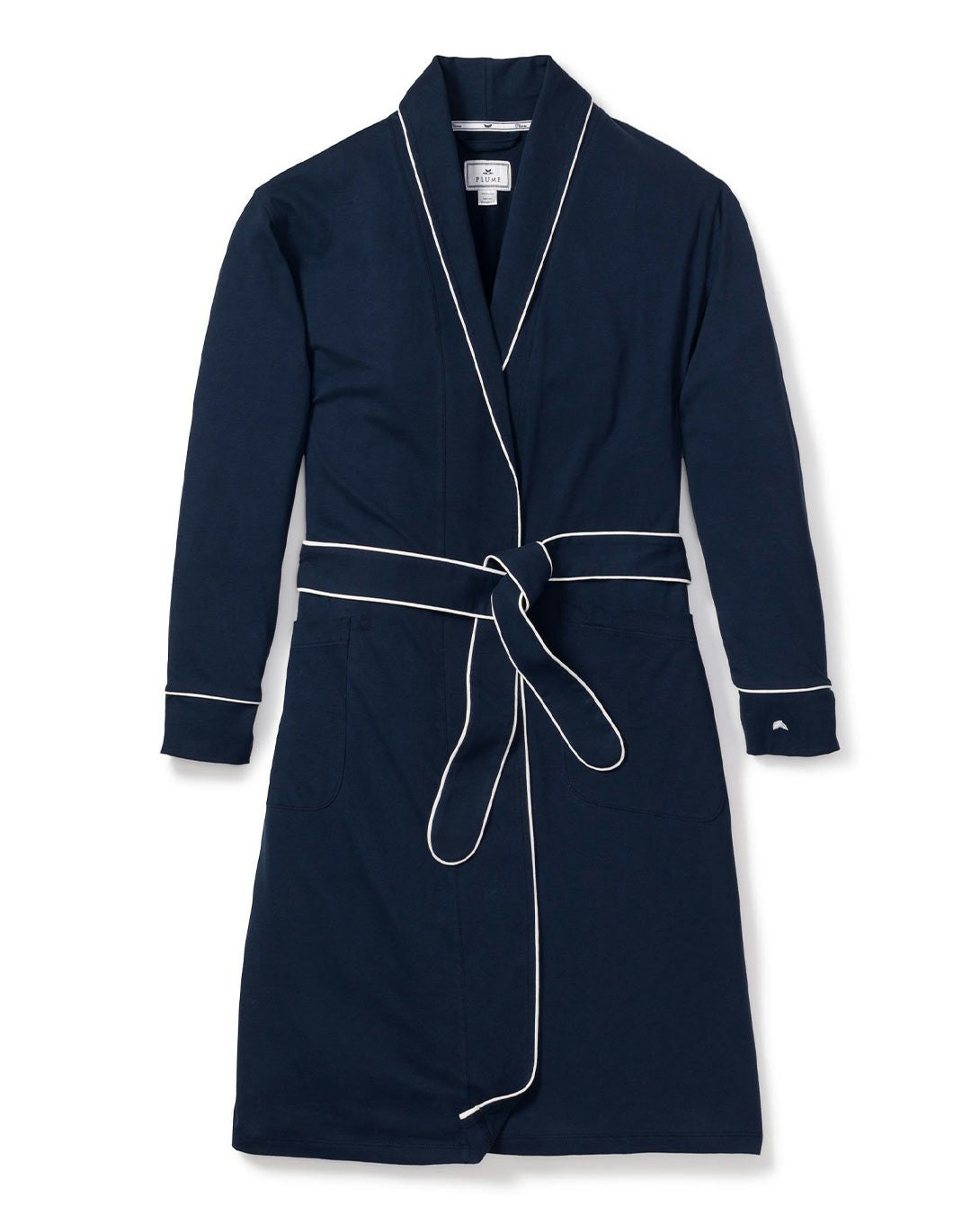 Women's Pima Robe in Navy in Navy#Color_Navy
