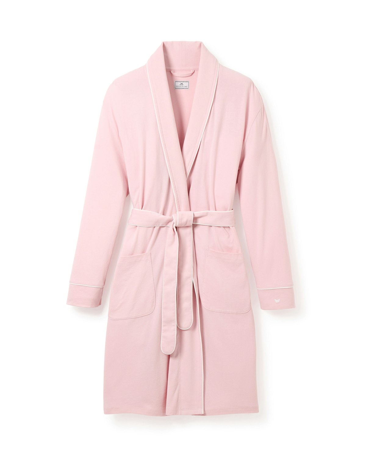 Women's Pima Robe in Light Heather Grey in Pink#Color_Pink